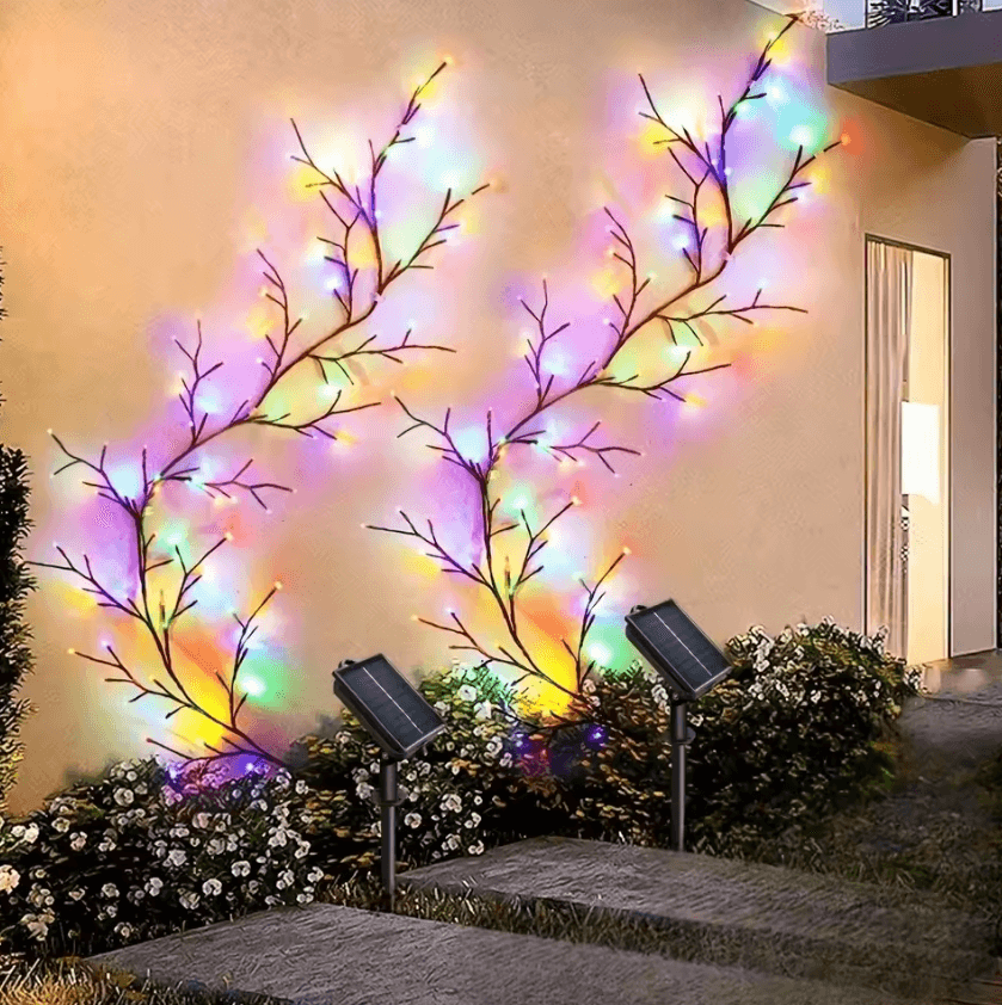 96 led solar willow vine lights - waterproof outdoor garden string lights