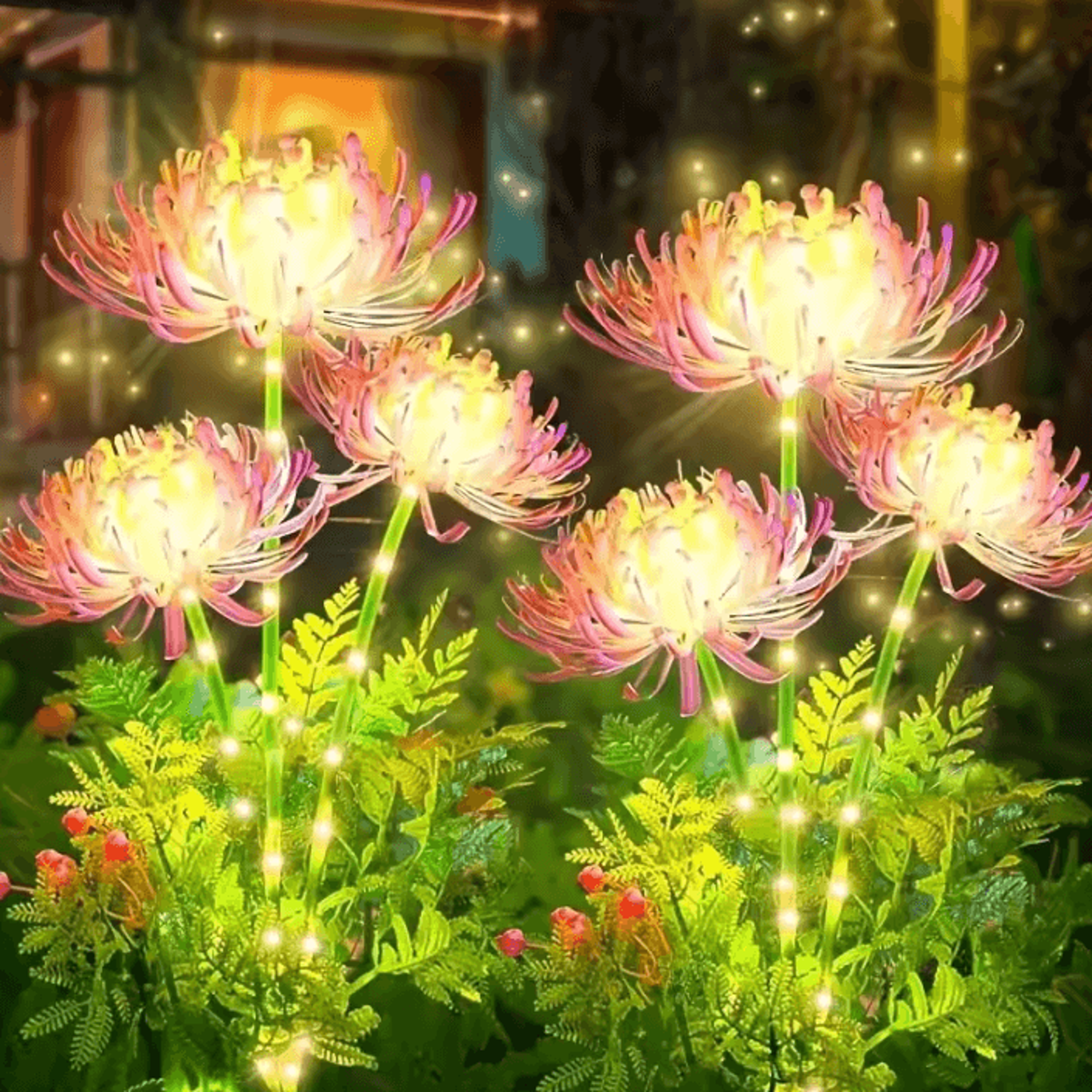 solar shore flower garden lights - waterproof outdoor lawn decor