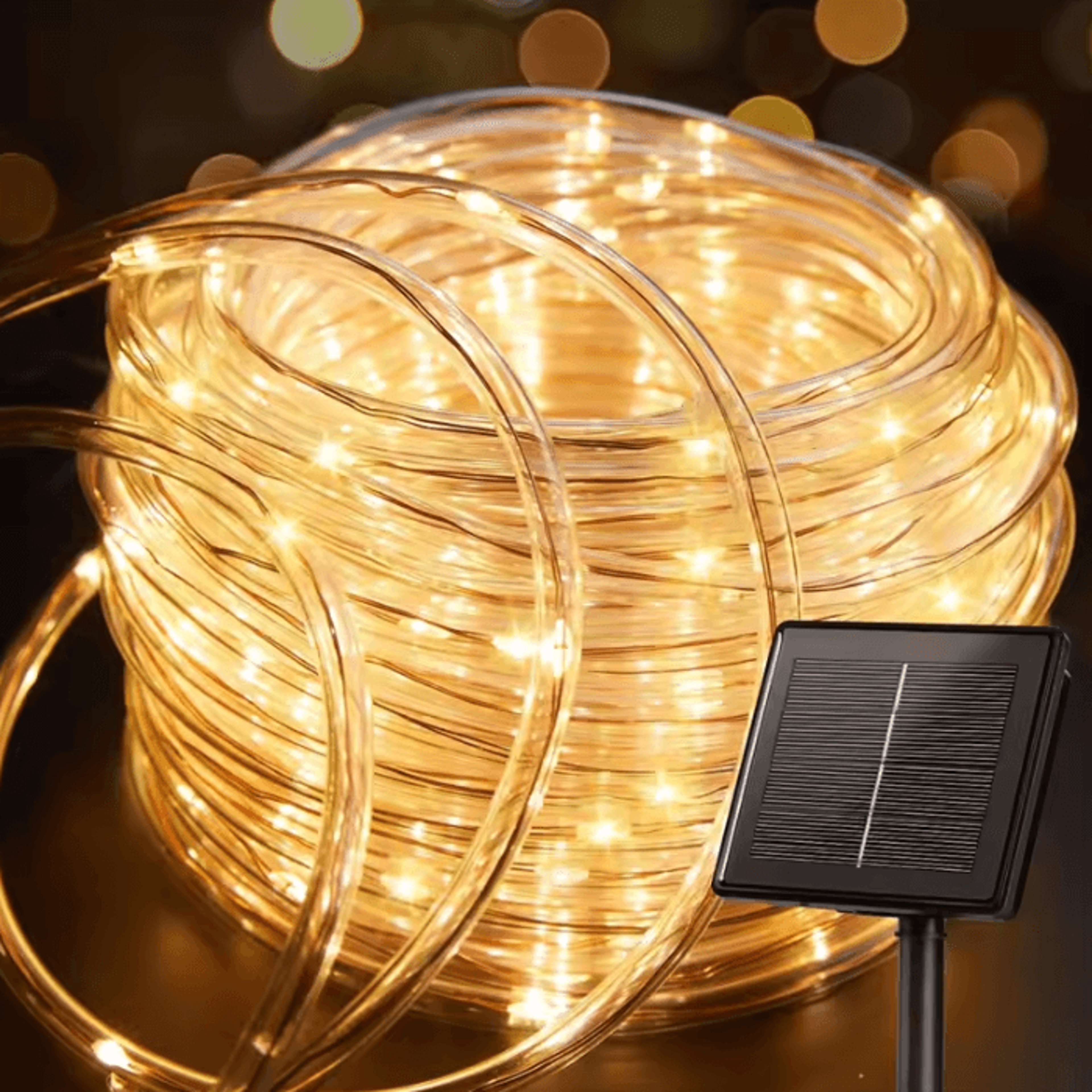solar led rope string lights - waterproof outdoor garden tube lights