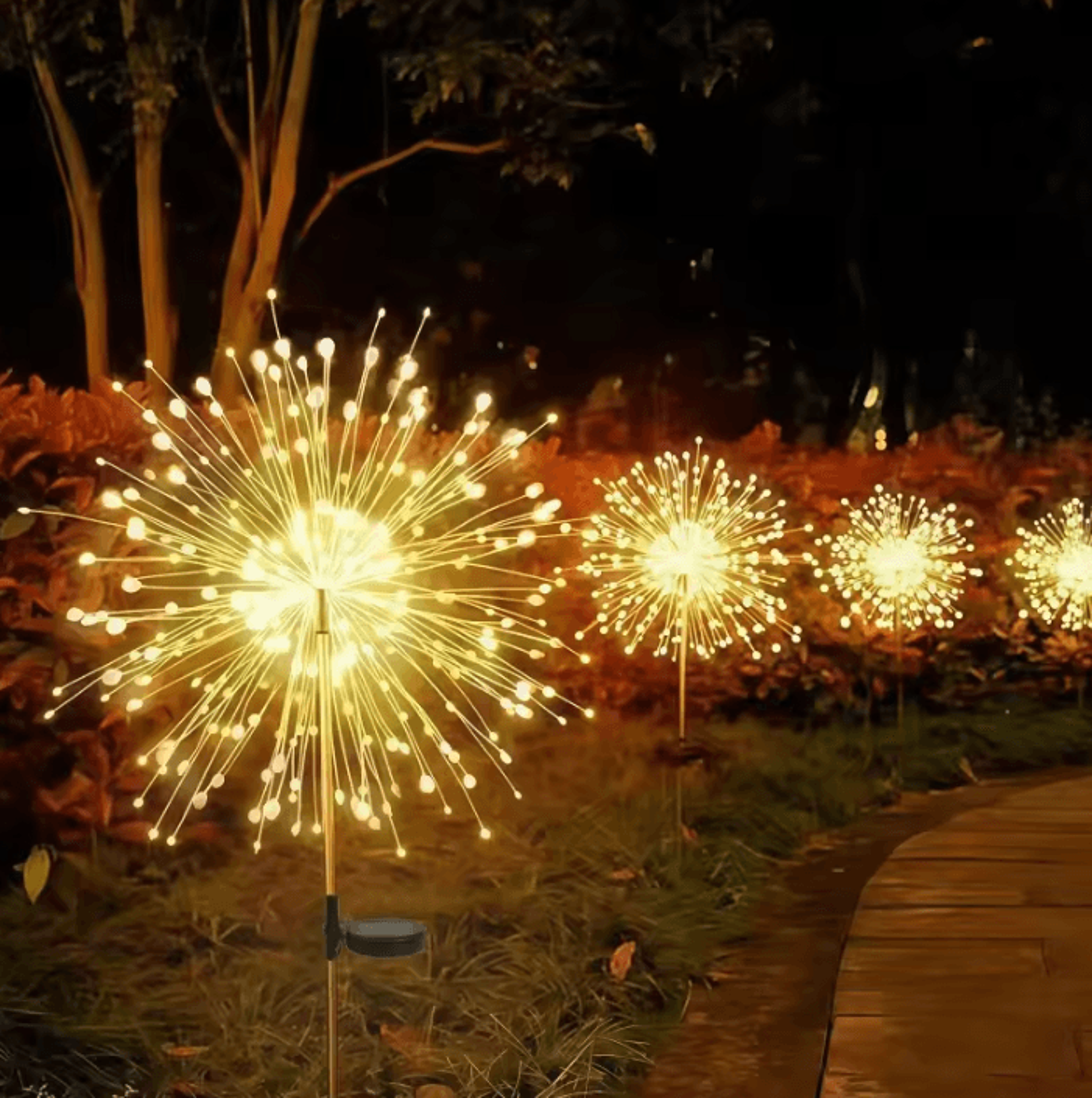 solar firework garden light - 8 mode ip65 outdoor led landscape lamp