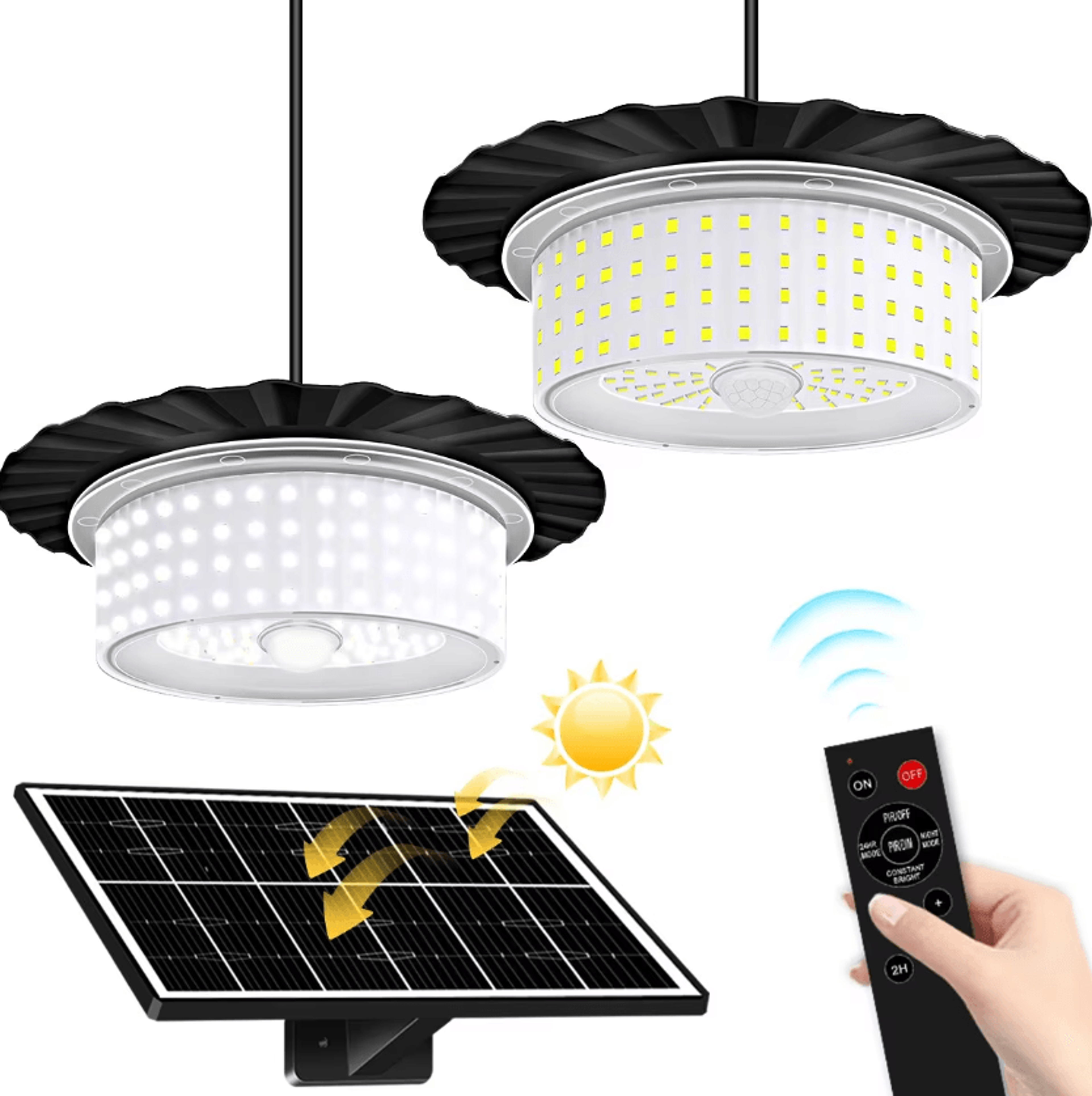 244 led solar pendant light - 360 degree waterproof shed and camping lamp