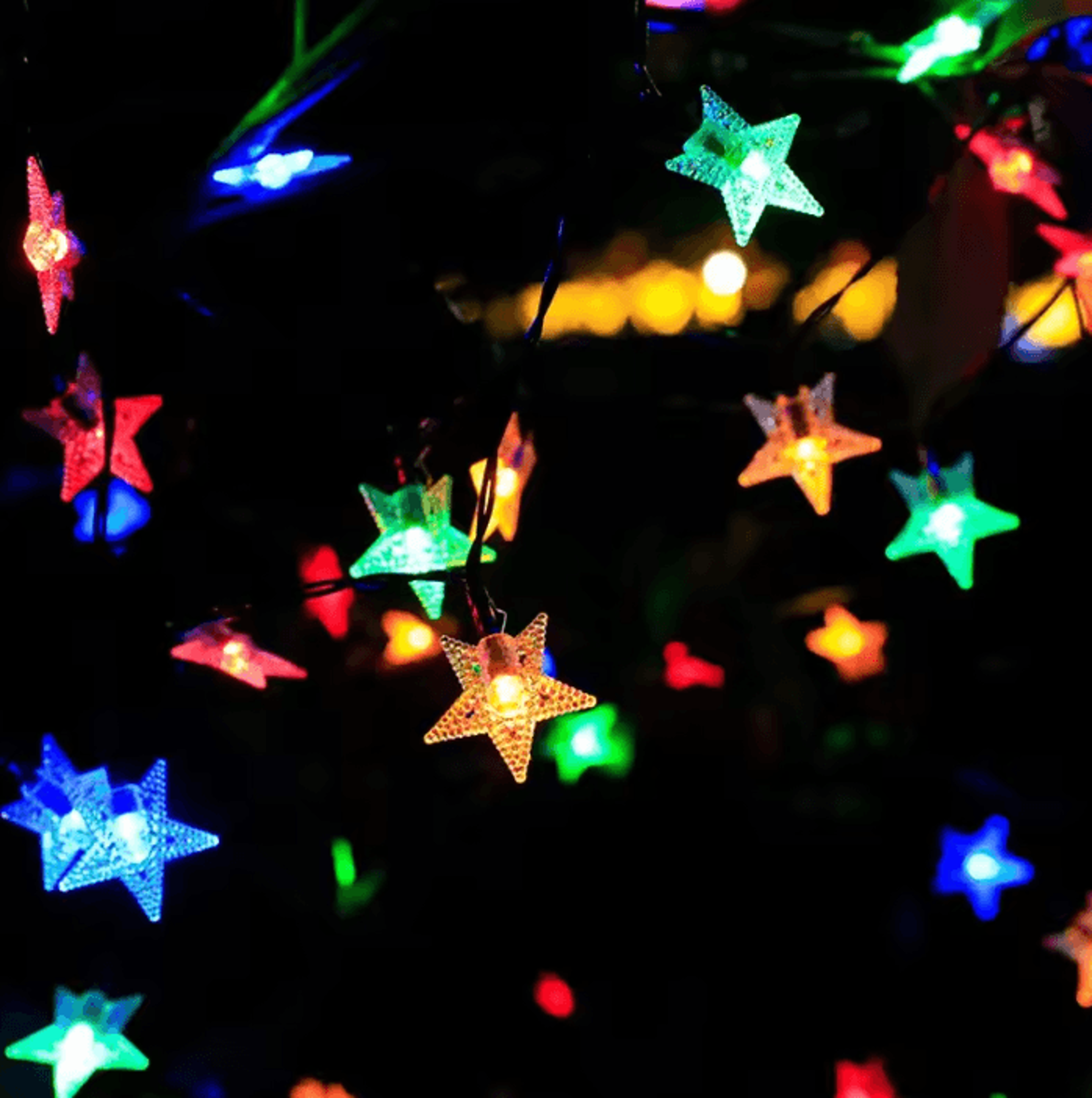 solar led star string lights - waterproof outdoor fairy lights