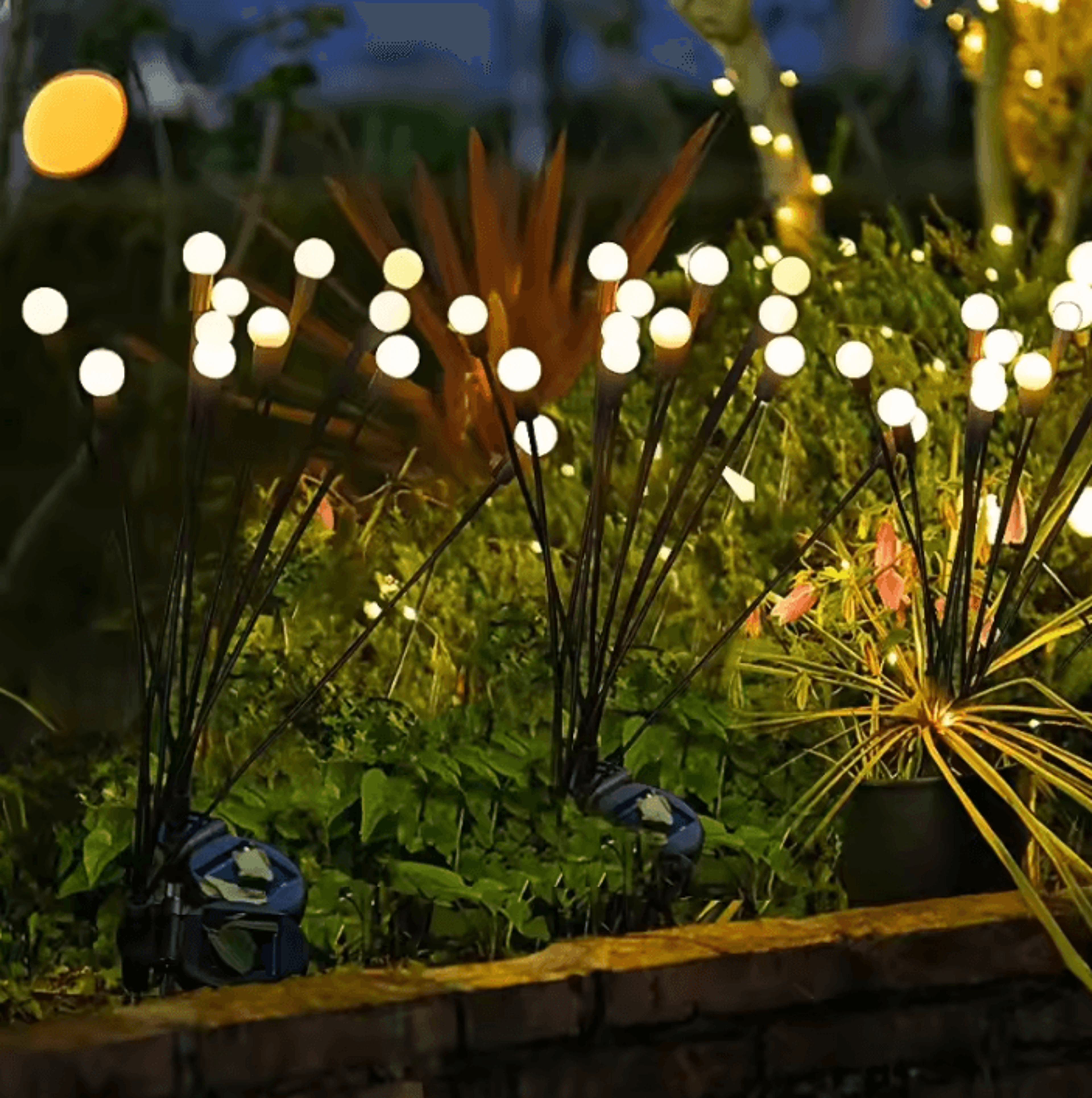 solar firefly garden lights - swaying waterproof outdoor led decor