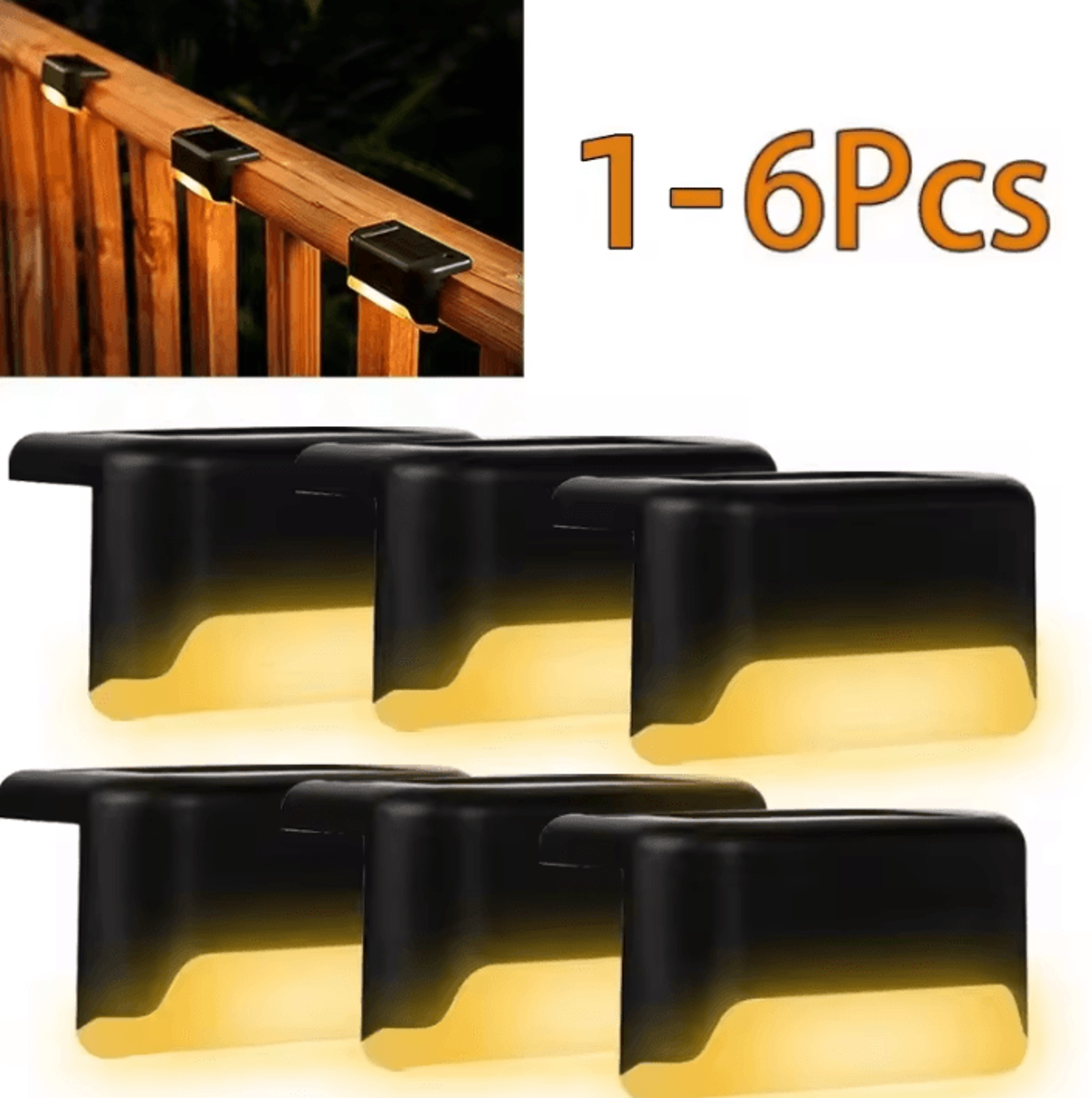 1-6 pack solar deck lights - waterproof outdoor step and fence lights