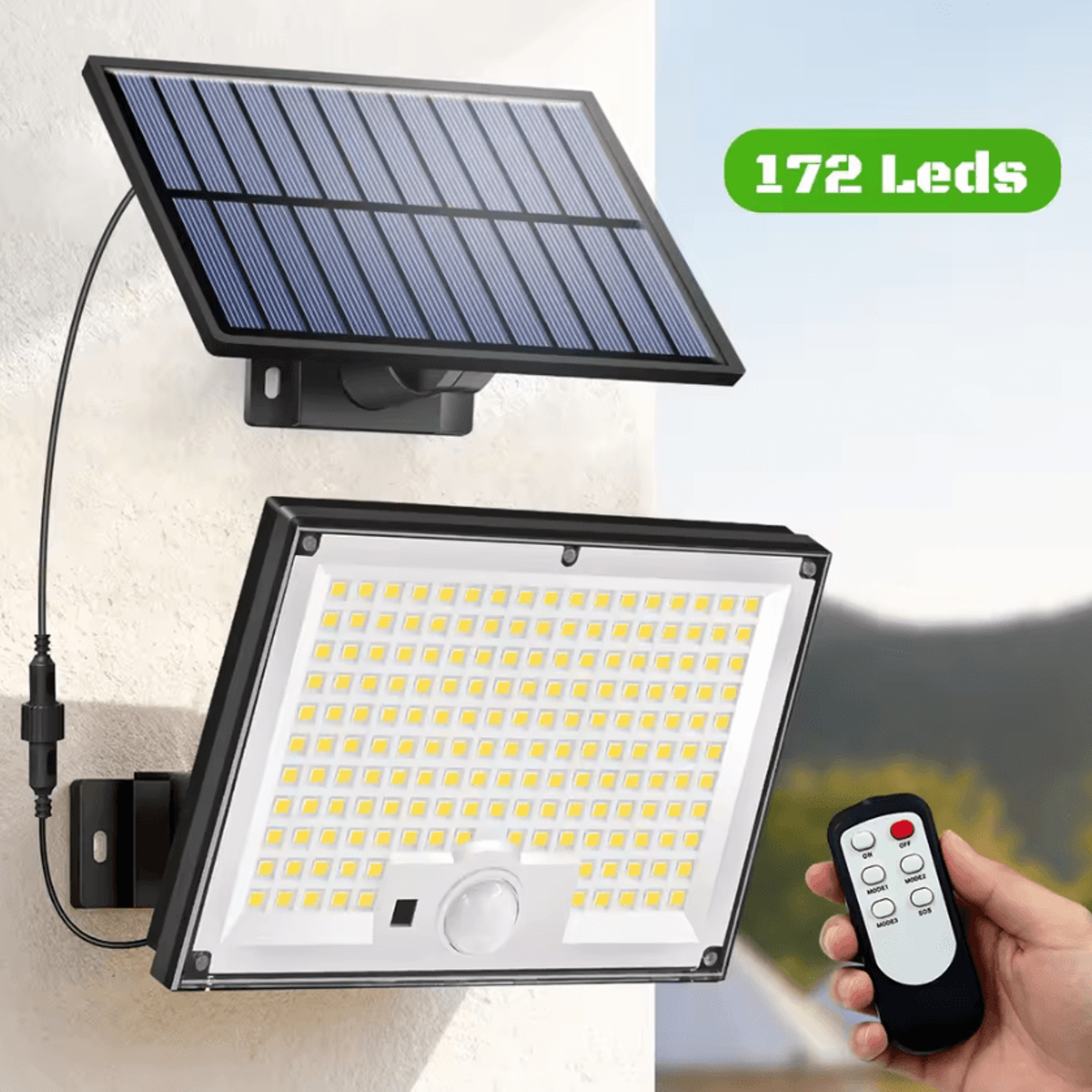 solar motion sensor flood light - waterproof dusk to dawn outdoor security light