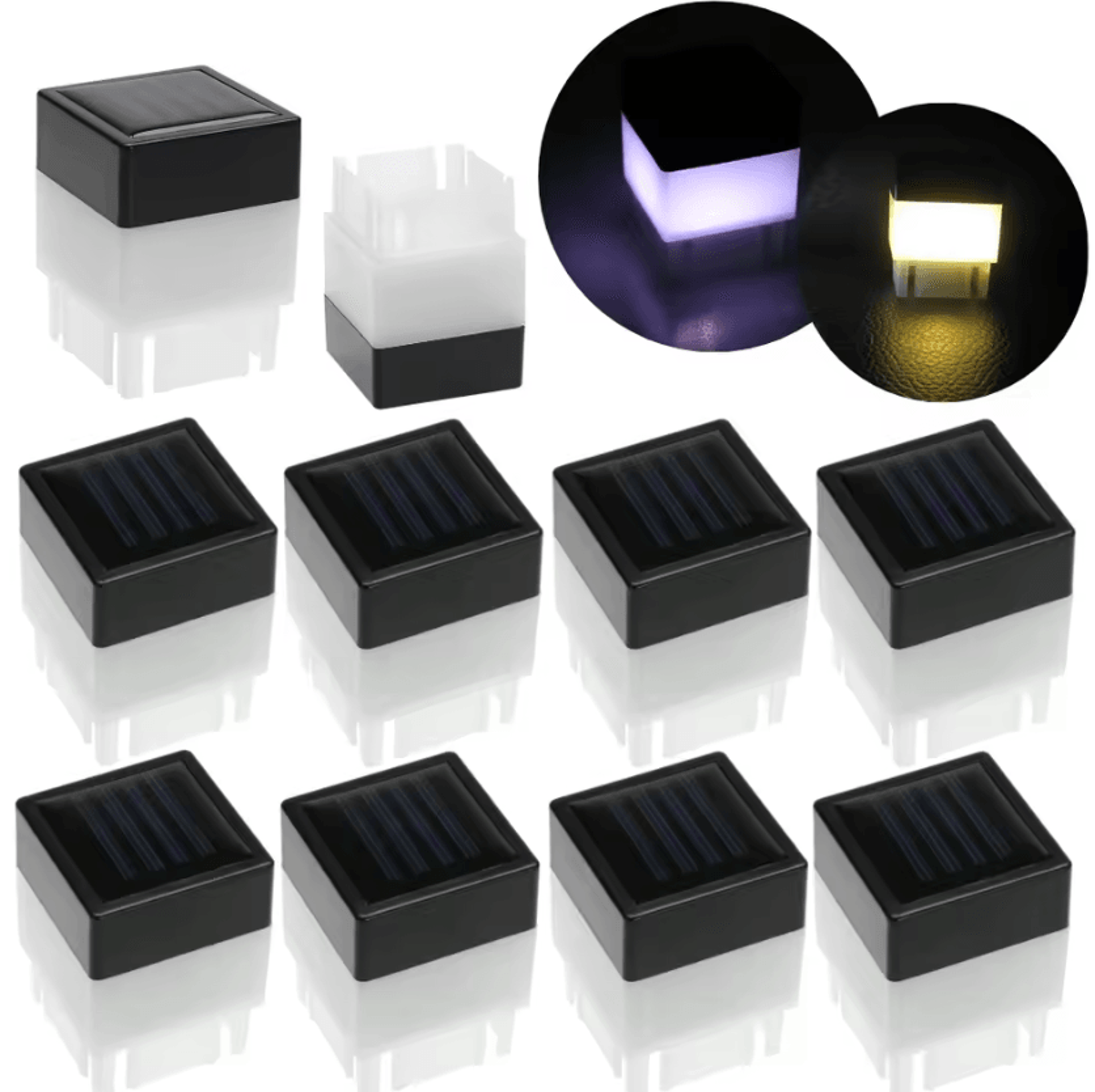 warm white solar pillar post light - waterproof outdoor fence lamp