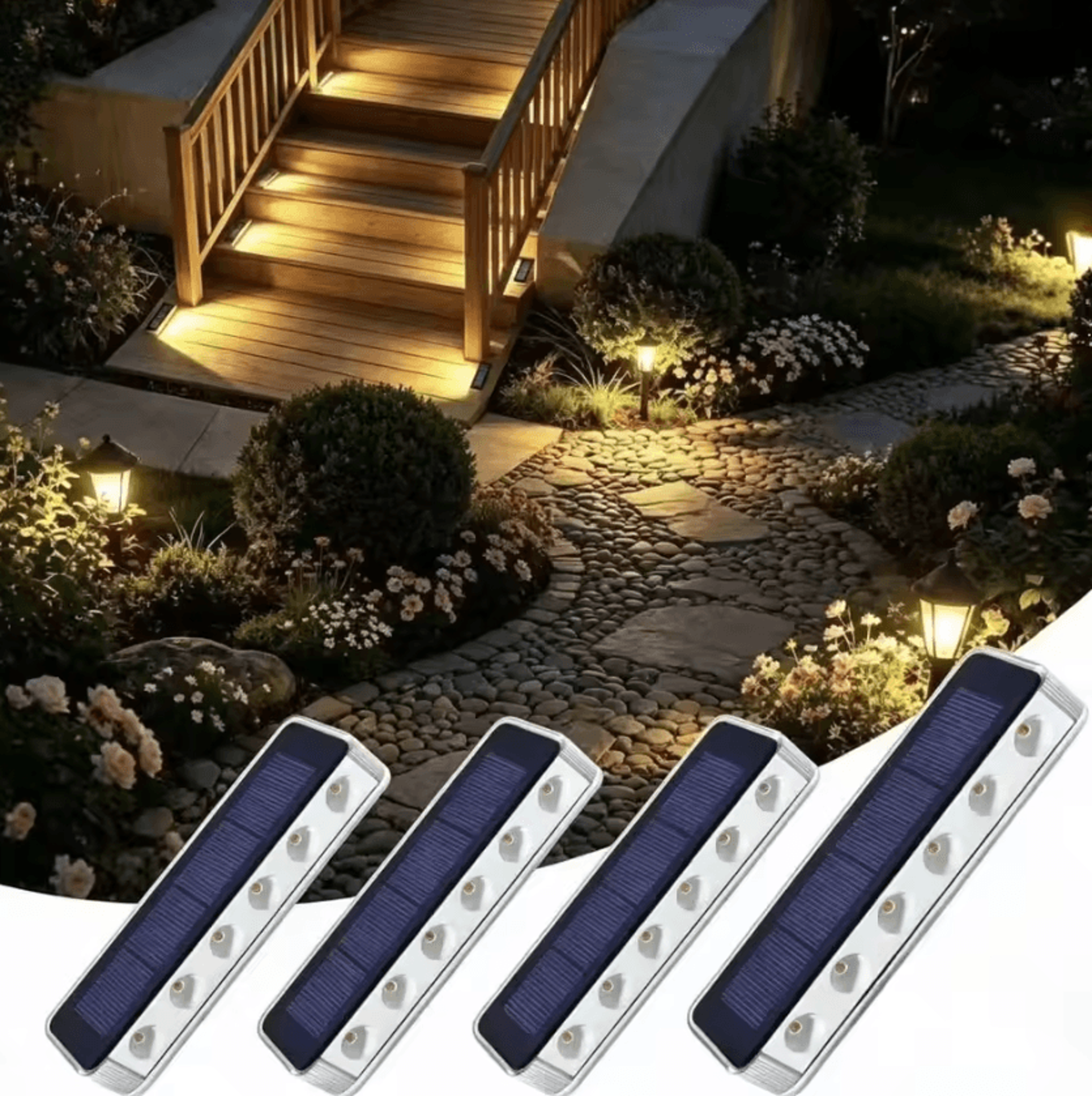 ip68 solar led step light - anti-theft outdoor stair and deck lamp