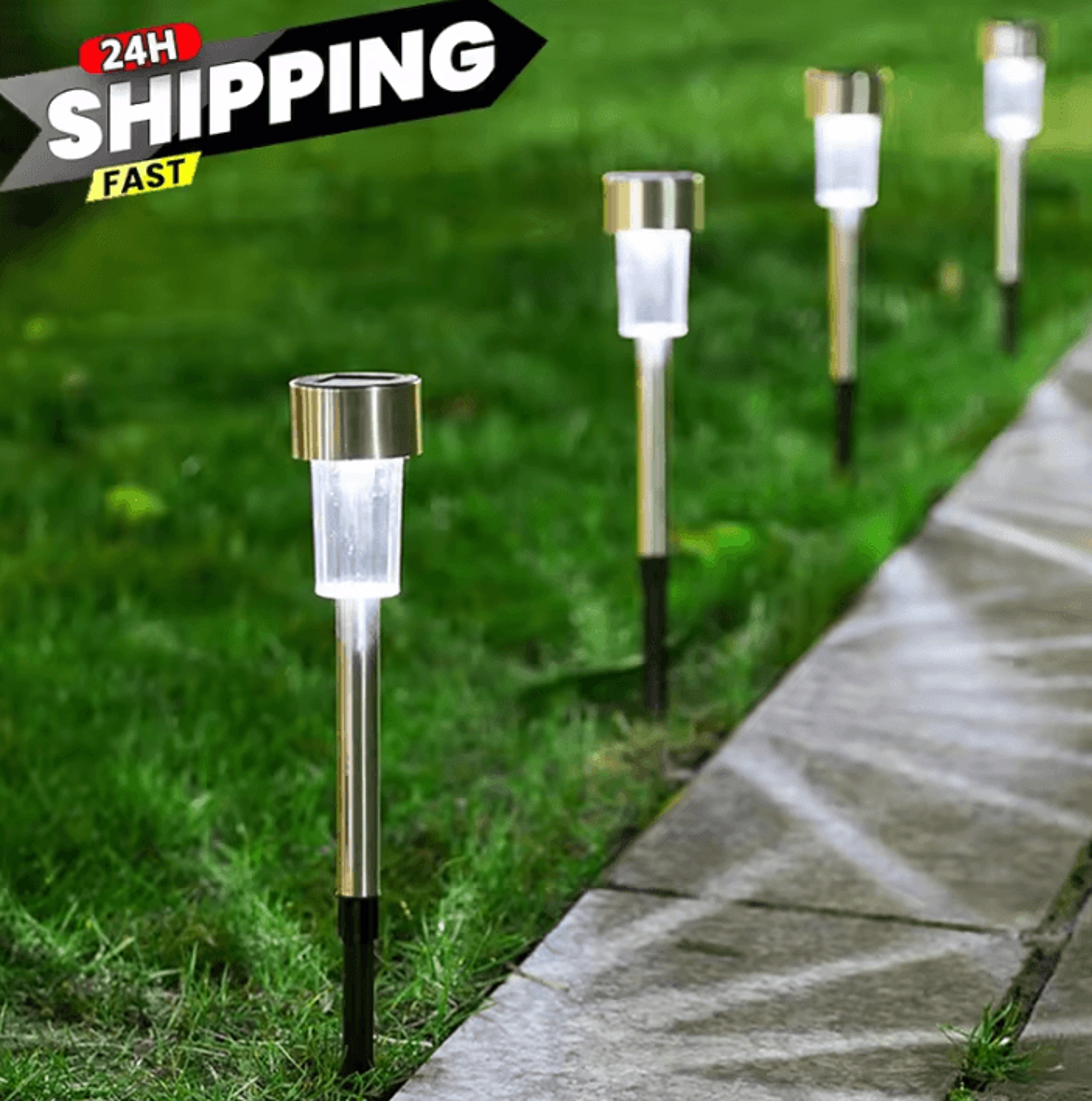 10 pack solar gardens lanterns - waterproof outdoor pathway lights