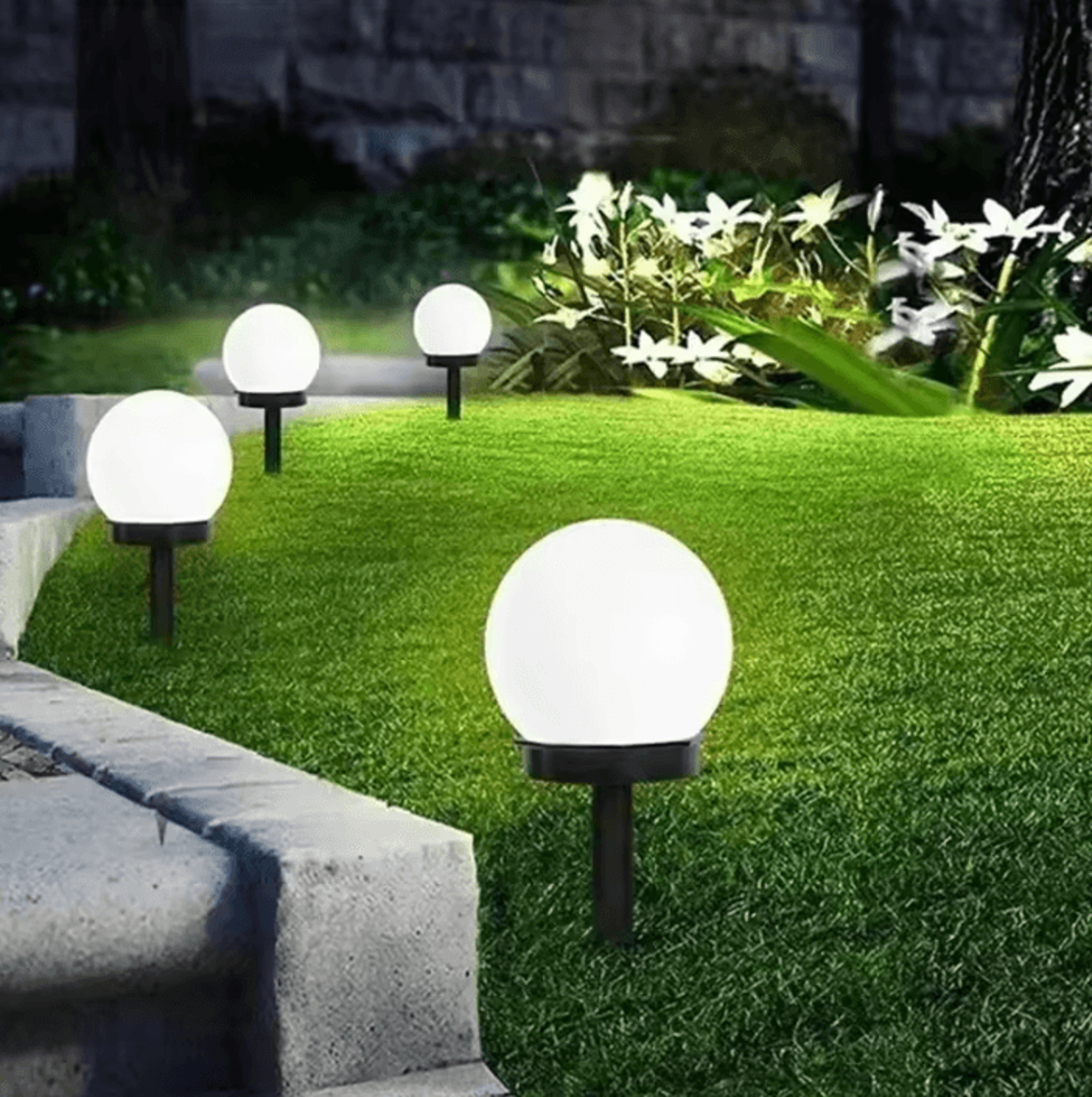 solar globe garden light - waterproof led outdoor ball lamp