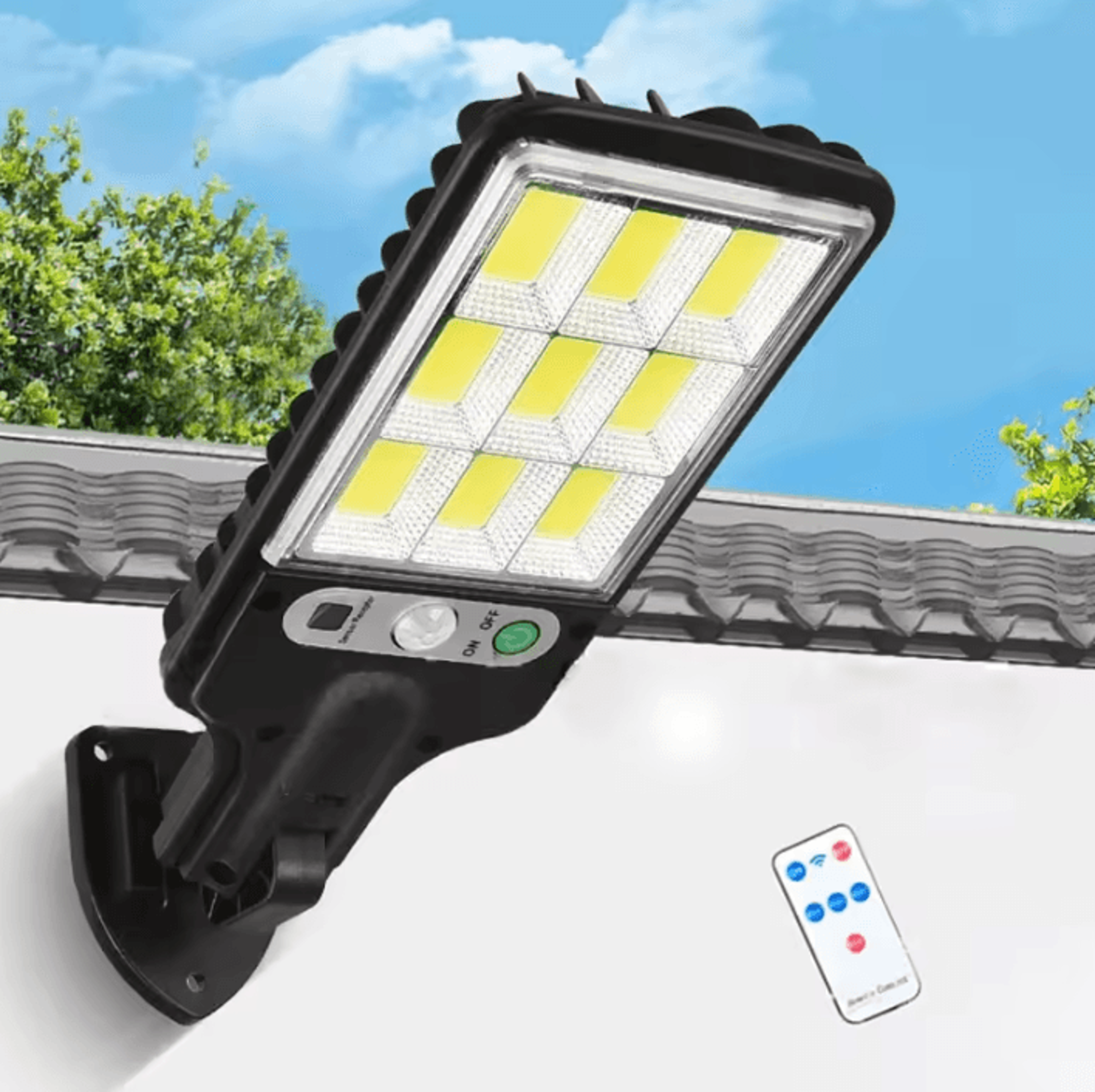 108cob solar motion sensor street light - 3 mode outdoor security wall lamp