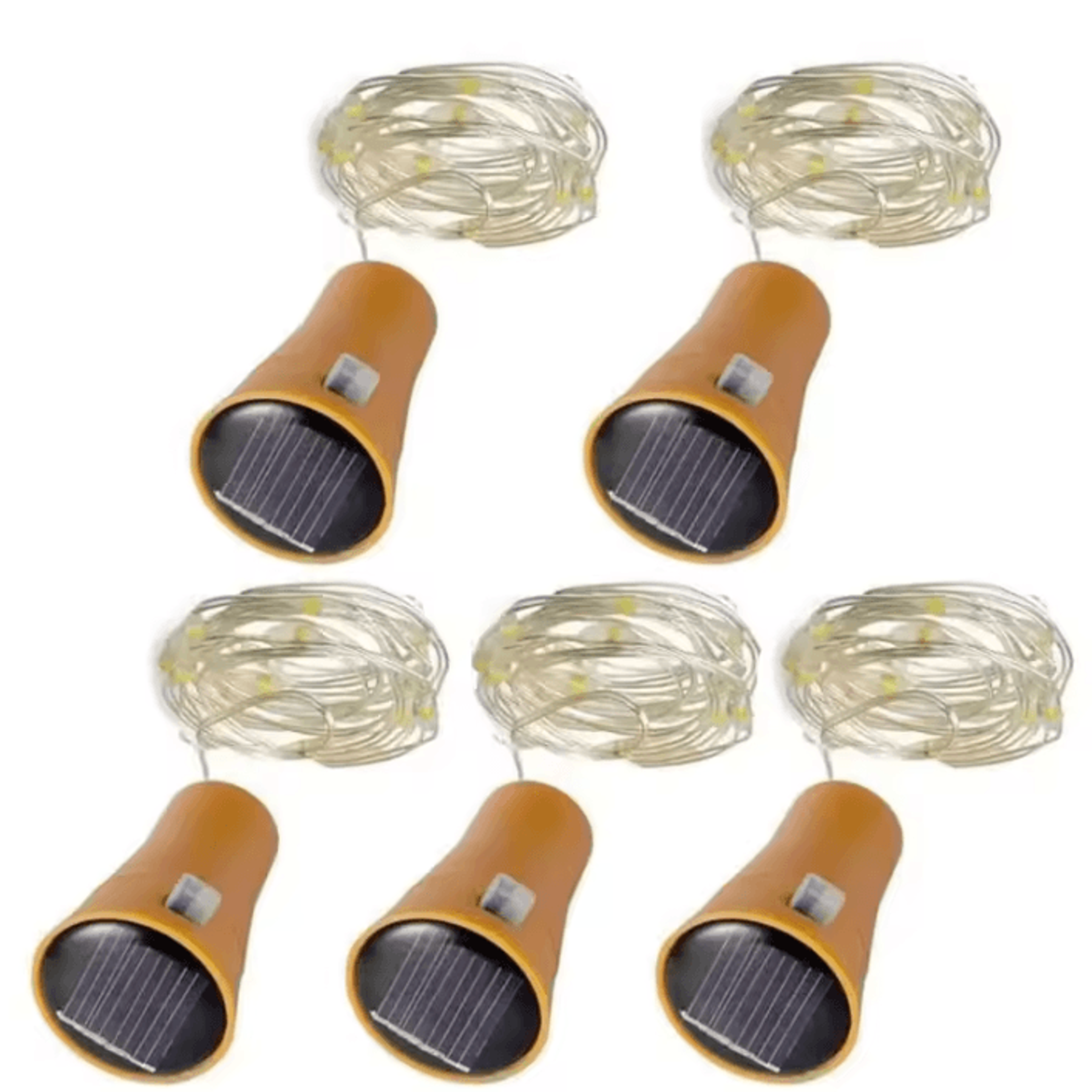 5-pack solar wine bottle lights - 2m 20led cork fairy string lights