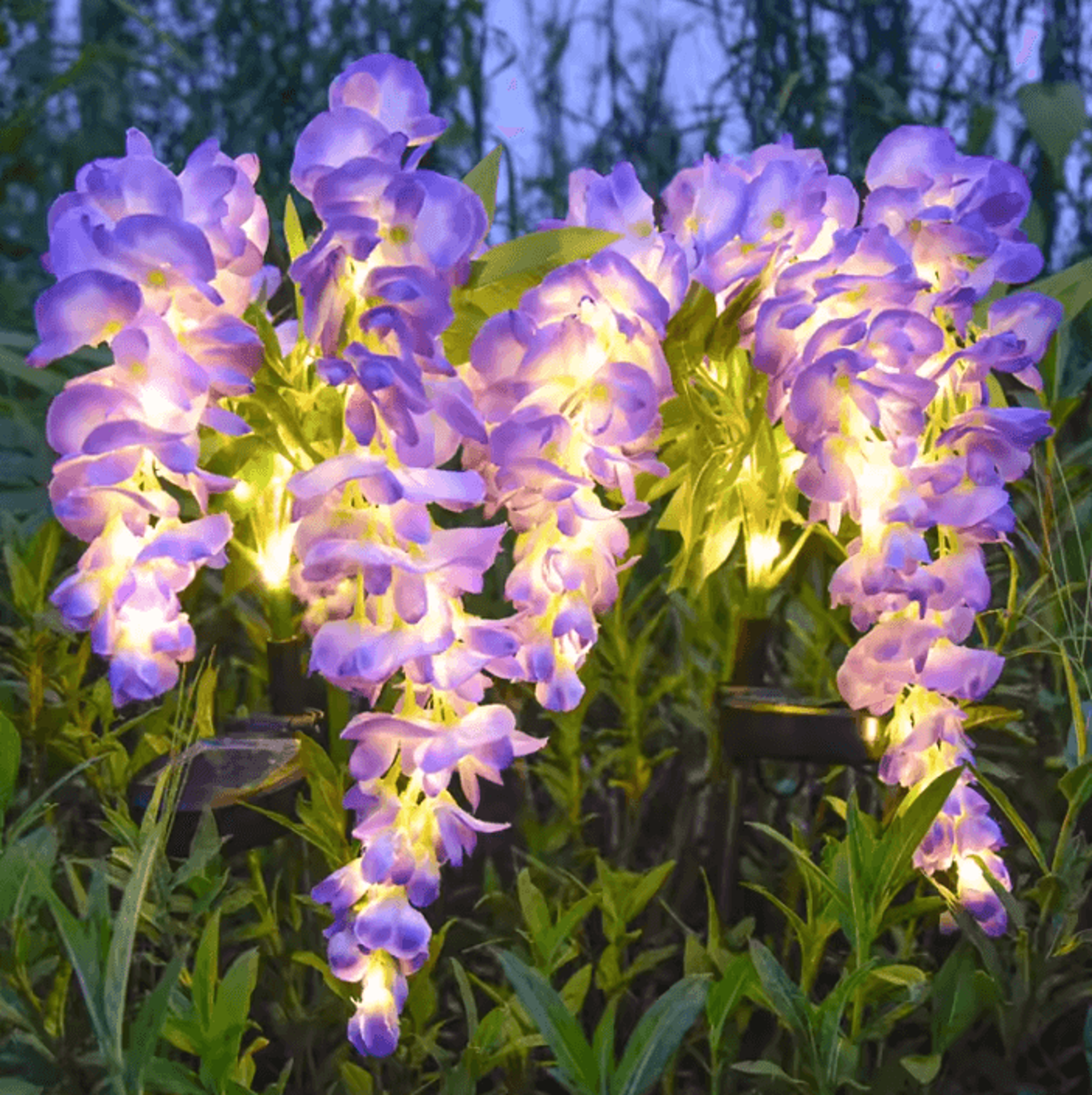 solar wisteria flower light - waterproof led garden stake lamp