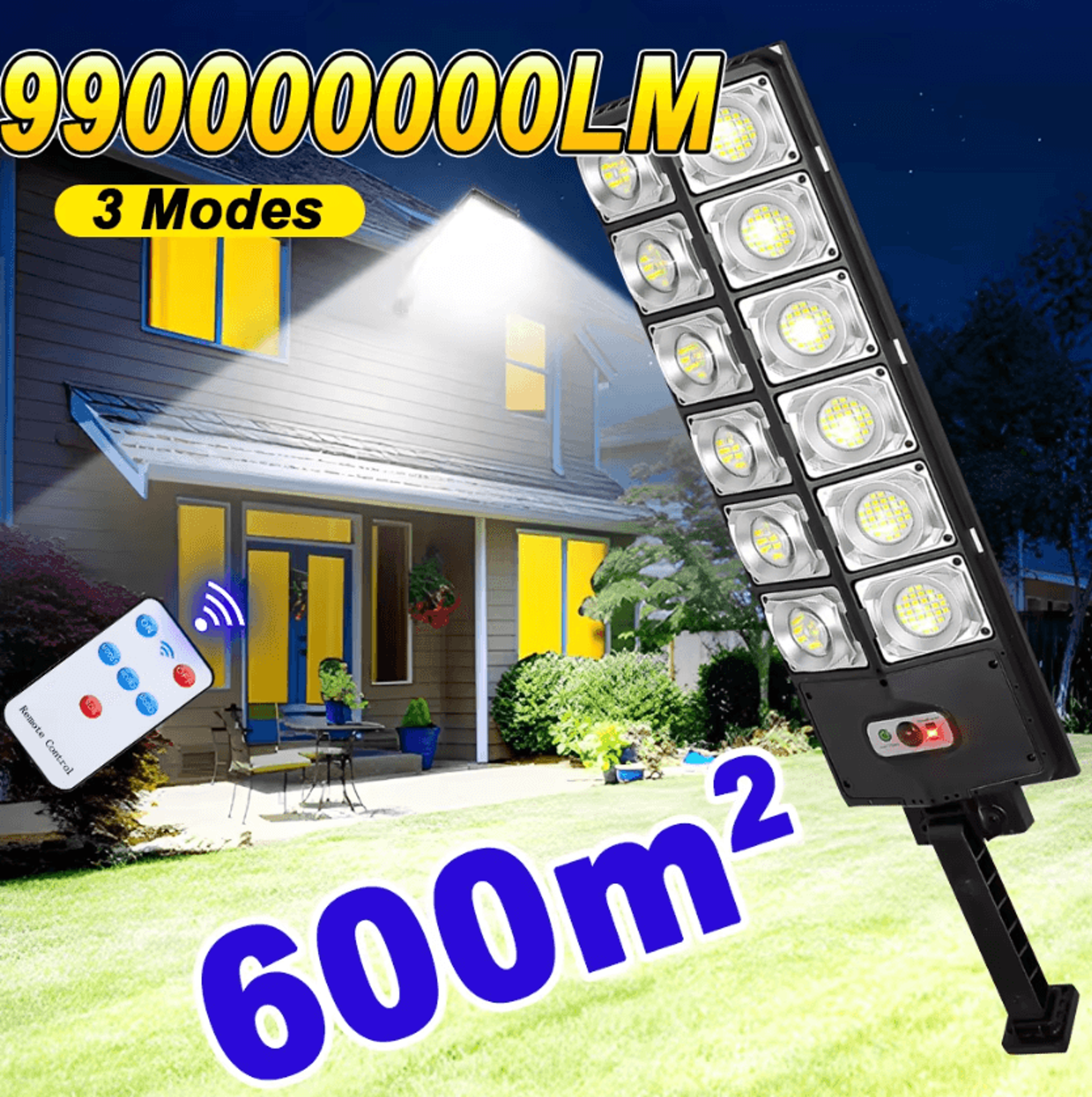 720led solar motion sensor street light - 3 mode outdoor security lamp