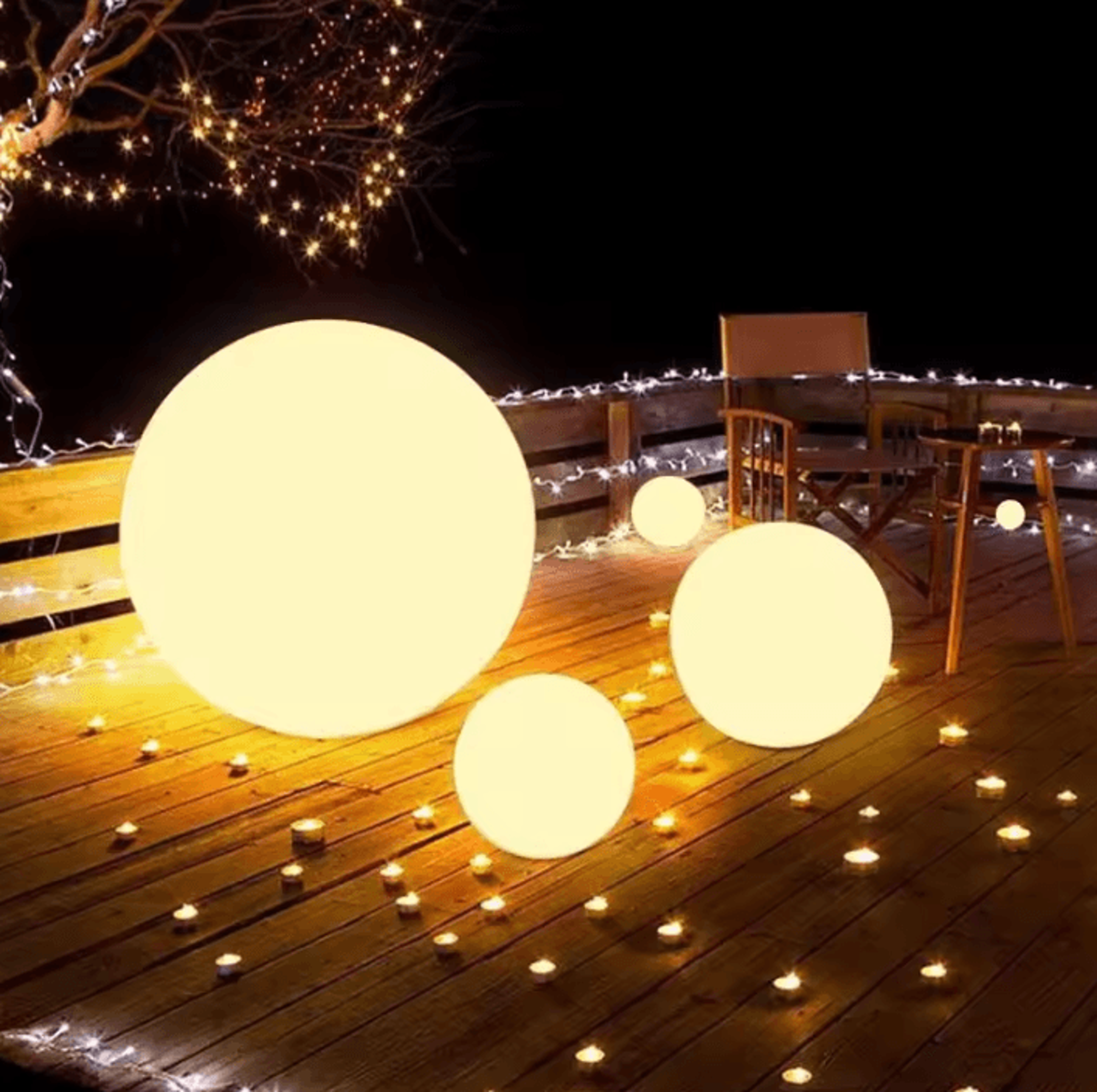 solar led ball light - waterproof remote control garden globe lamp