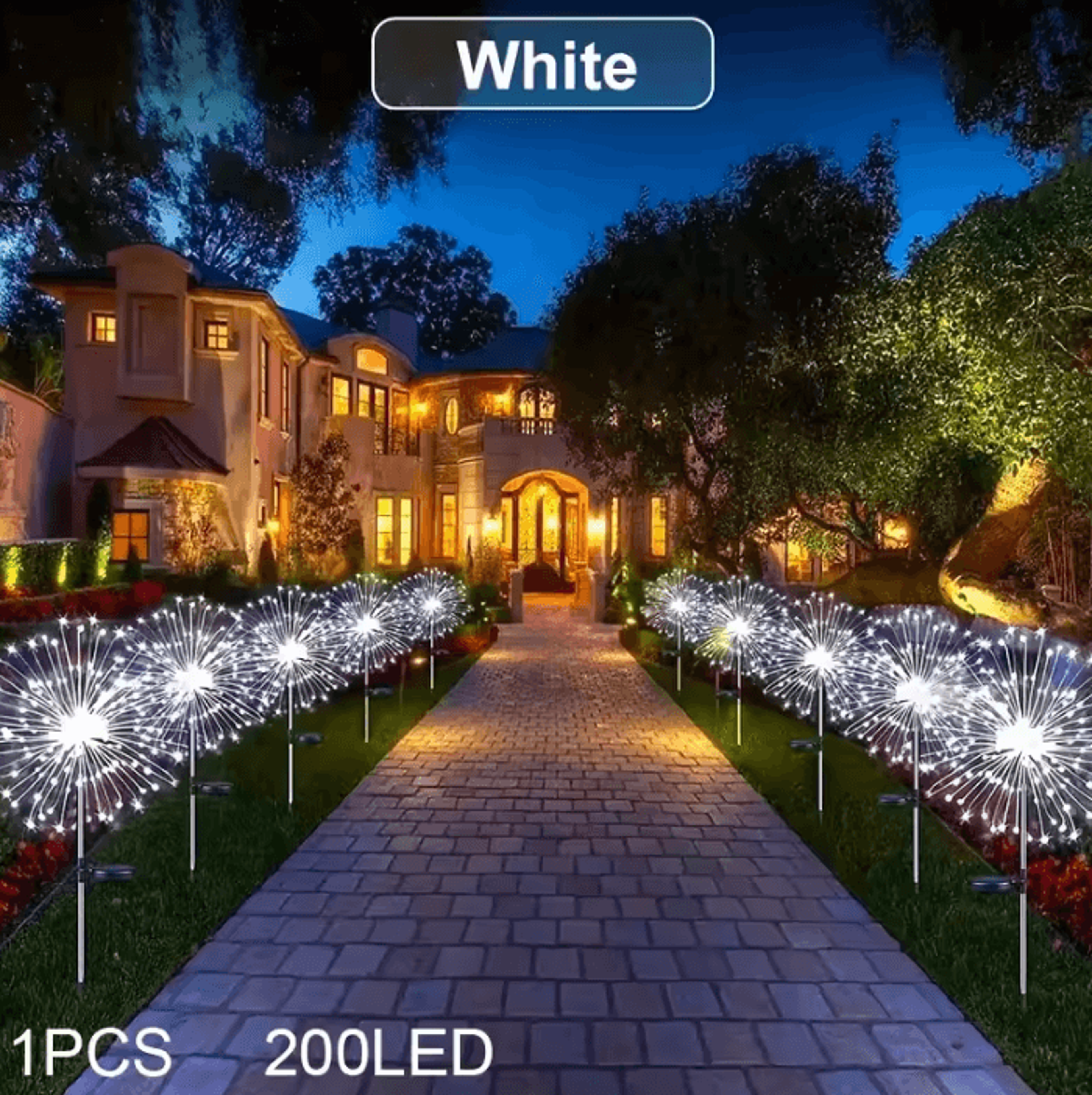 solar firework dandelion lights - waterproof outdoor garden stake