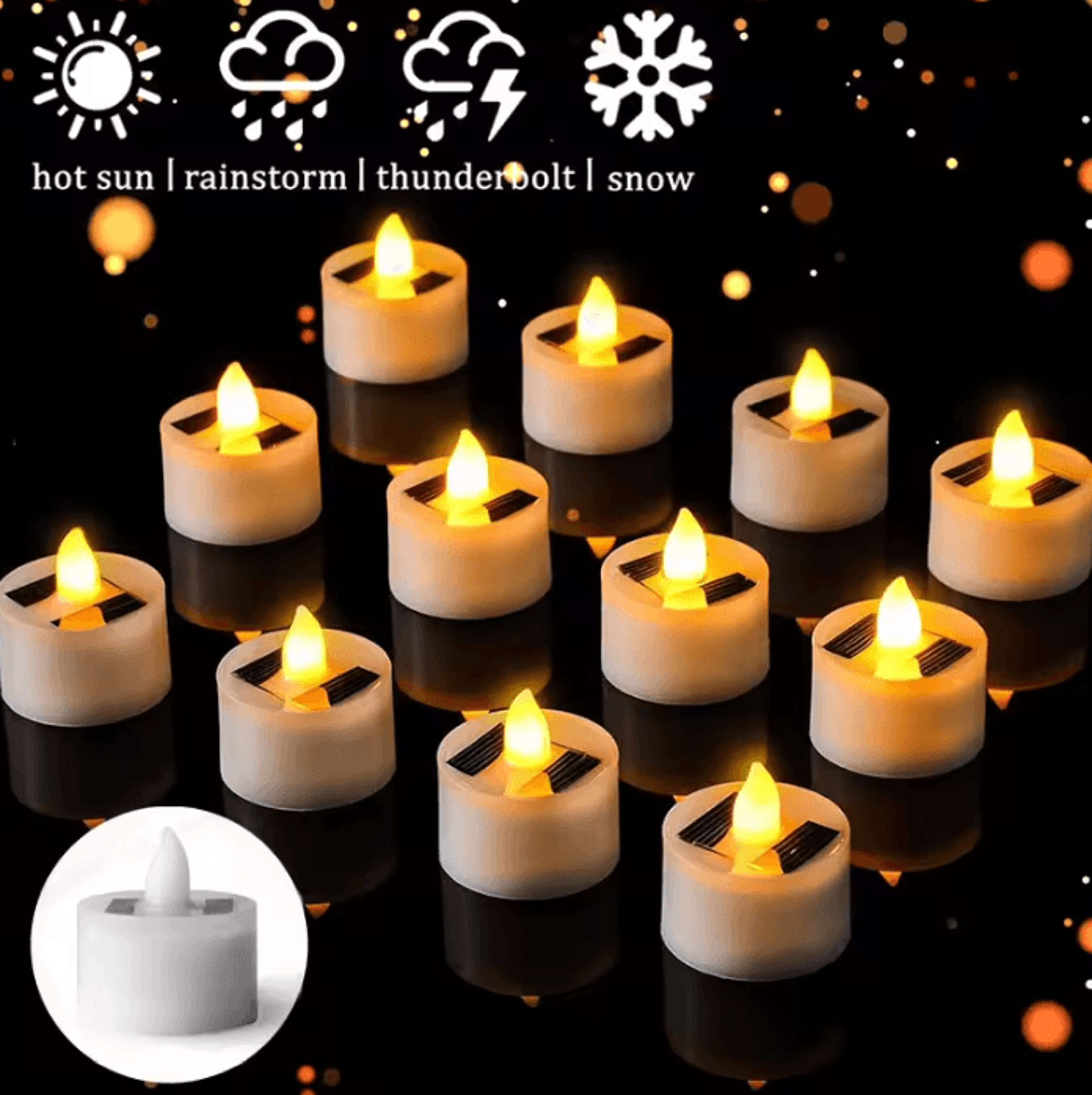 solar tea light candles - waterproof flameless led outdoor lights