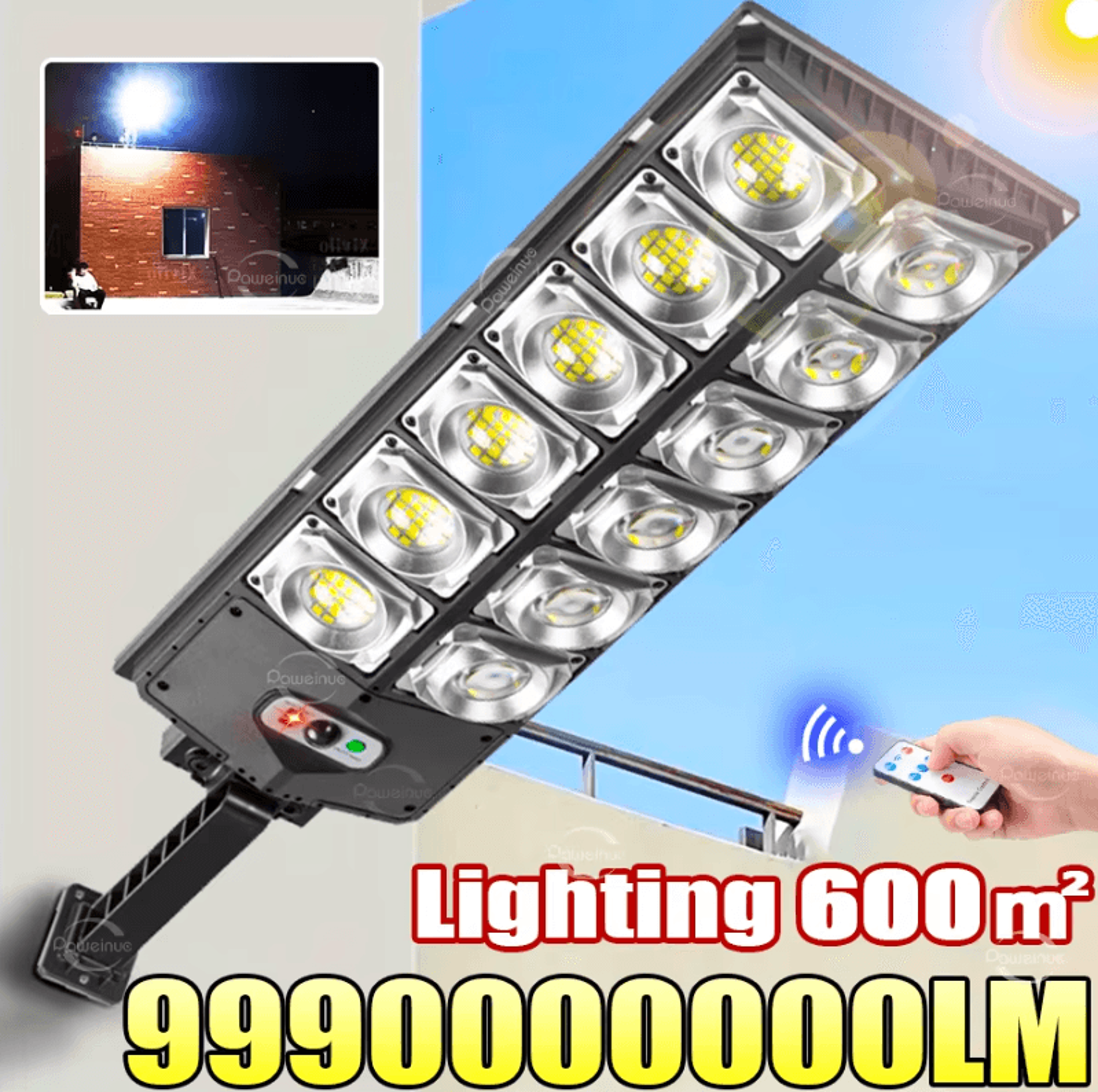 solar motion sensor street light - ipx67 waterproof outdoor led lamp