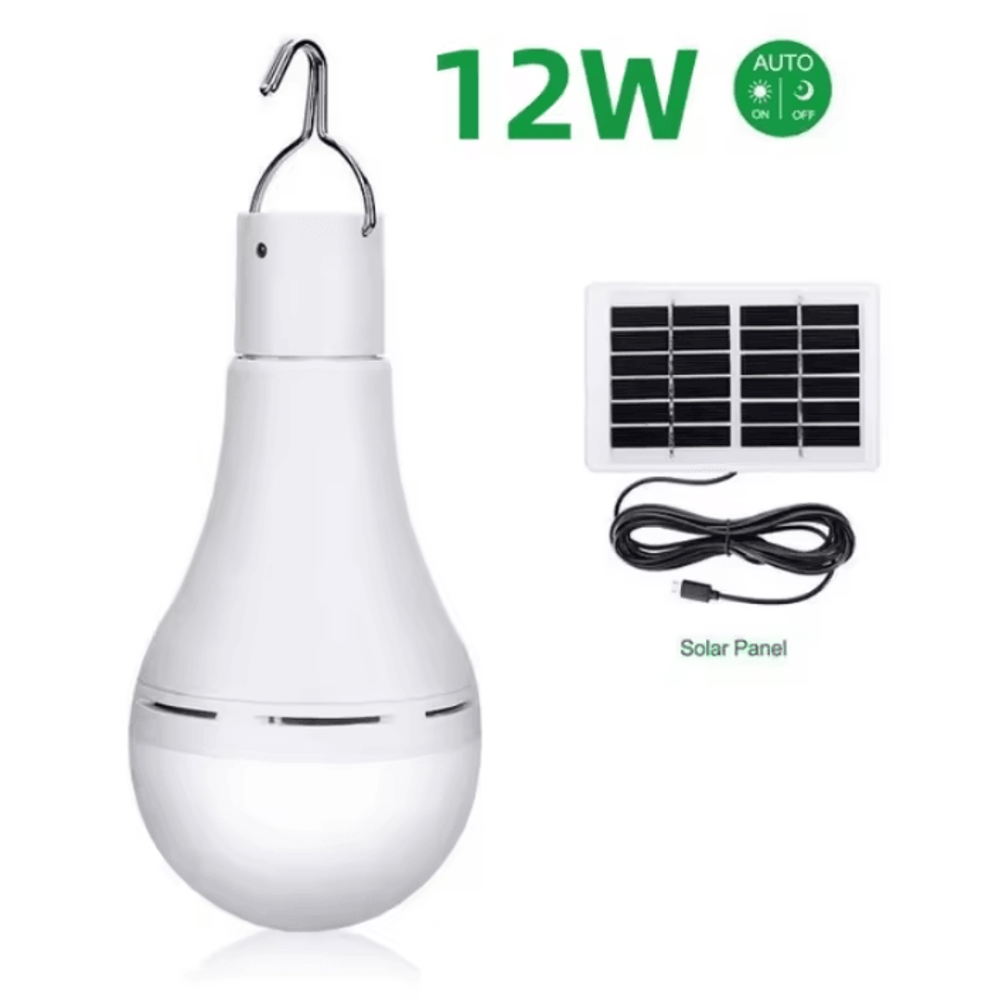 12w solar hanging light - usb rechargeable emergency led lamp