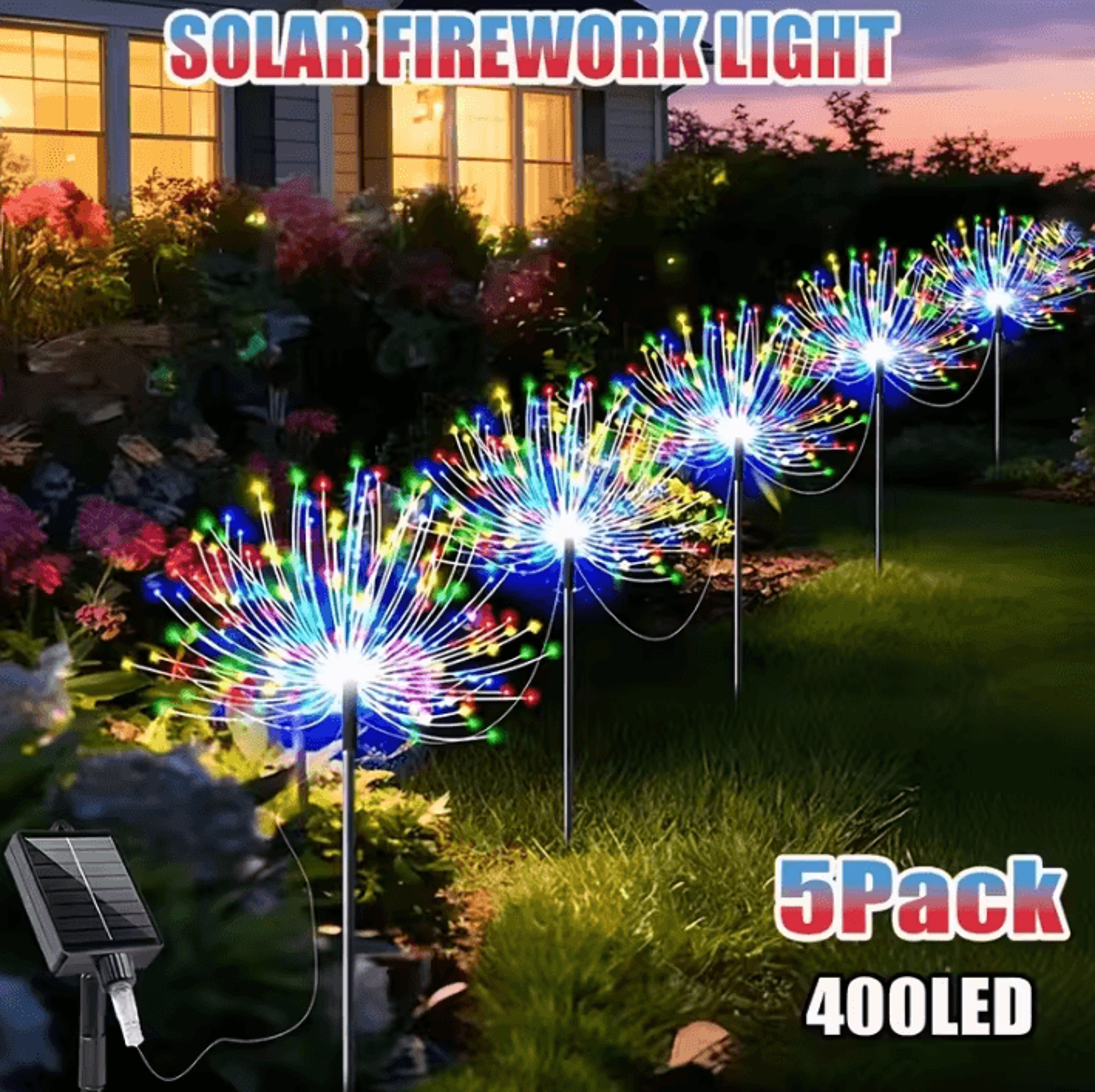 solar firework garden lights - outdoor starburst landscape lights