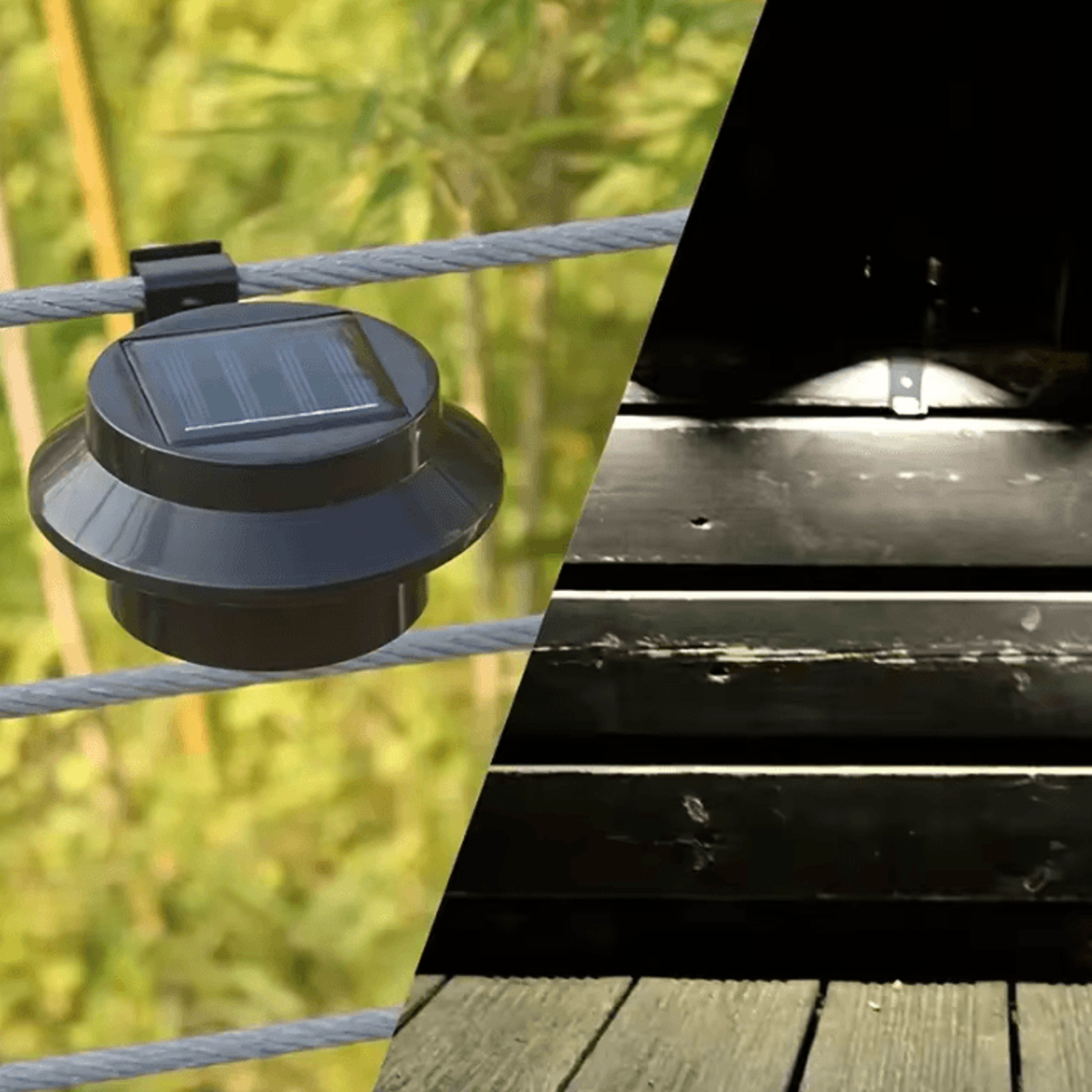 3 led solar gutter lights - no drill outdoor fence lights