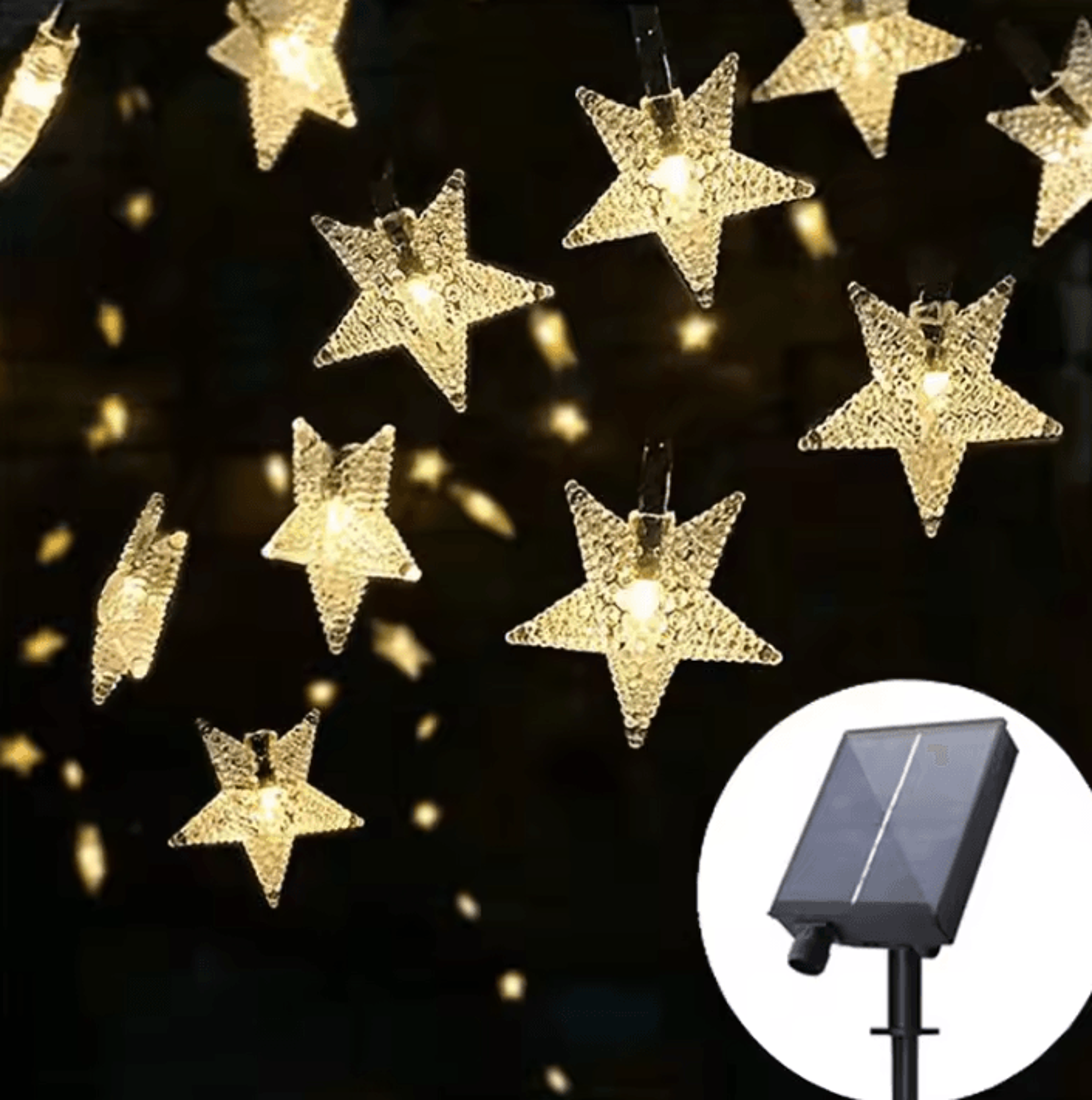solar star string lights - waterproof outdoor fairy lights