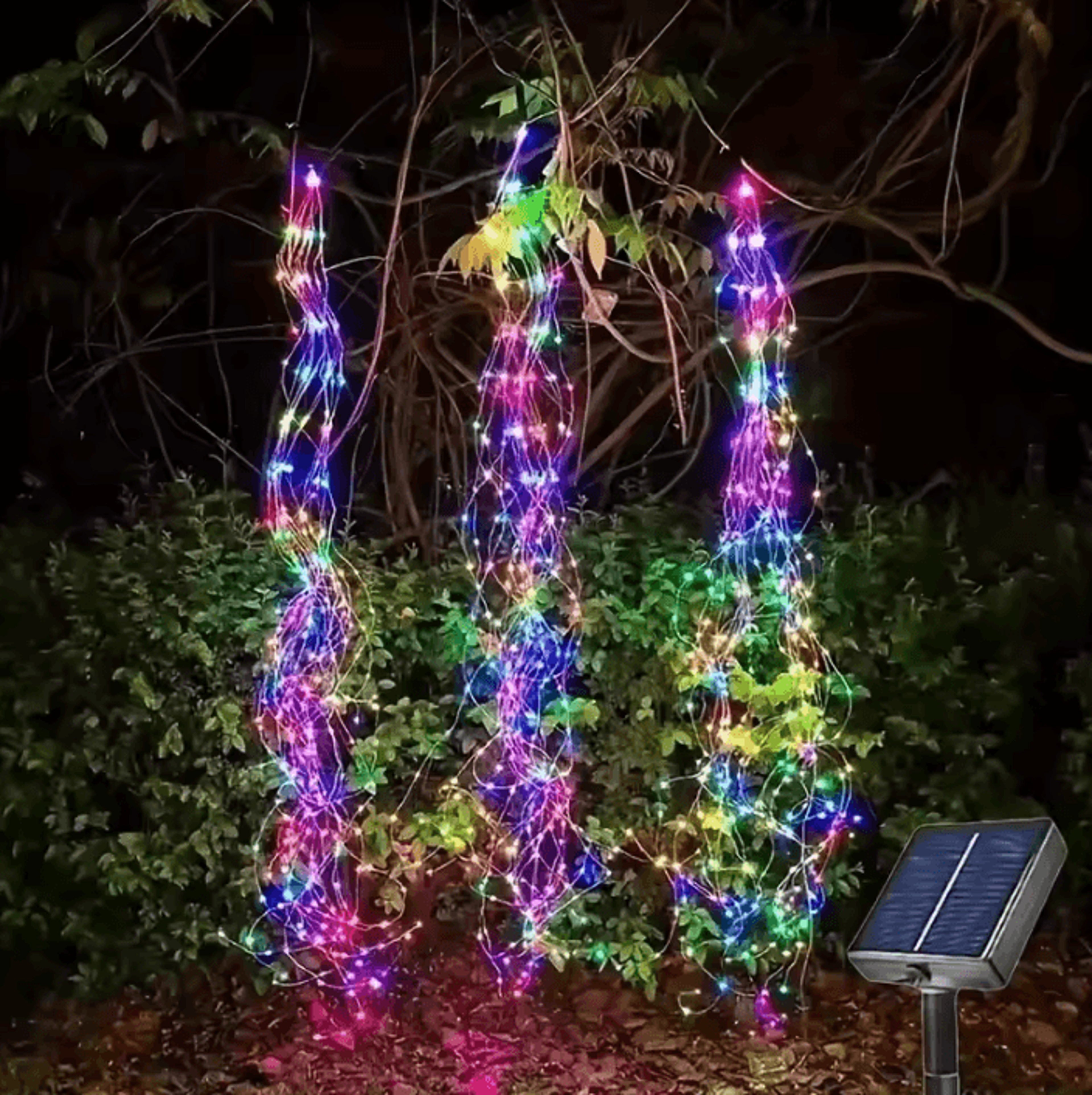solar branch waterfall lights - waterproof copper wire fairy lights