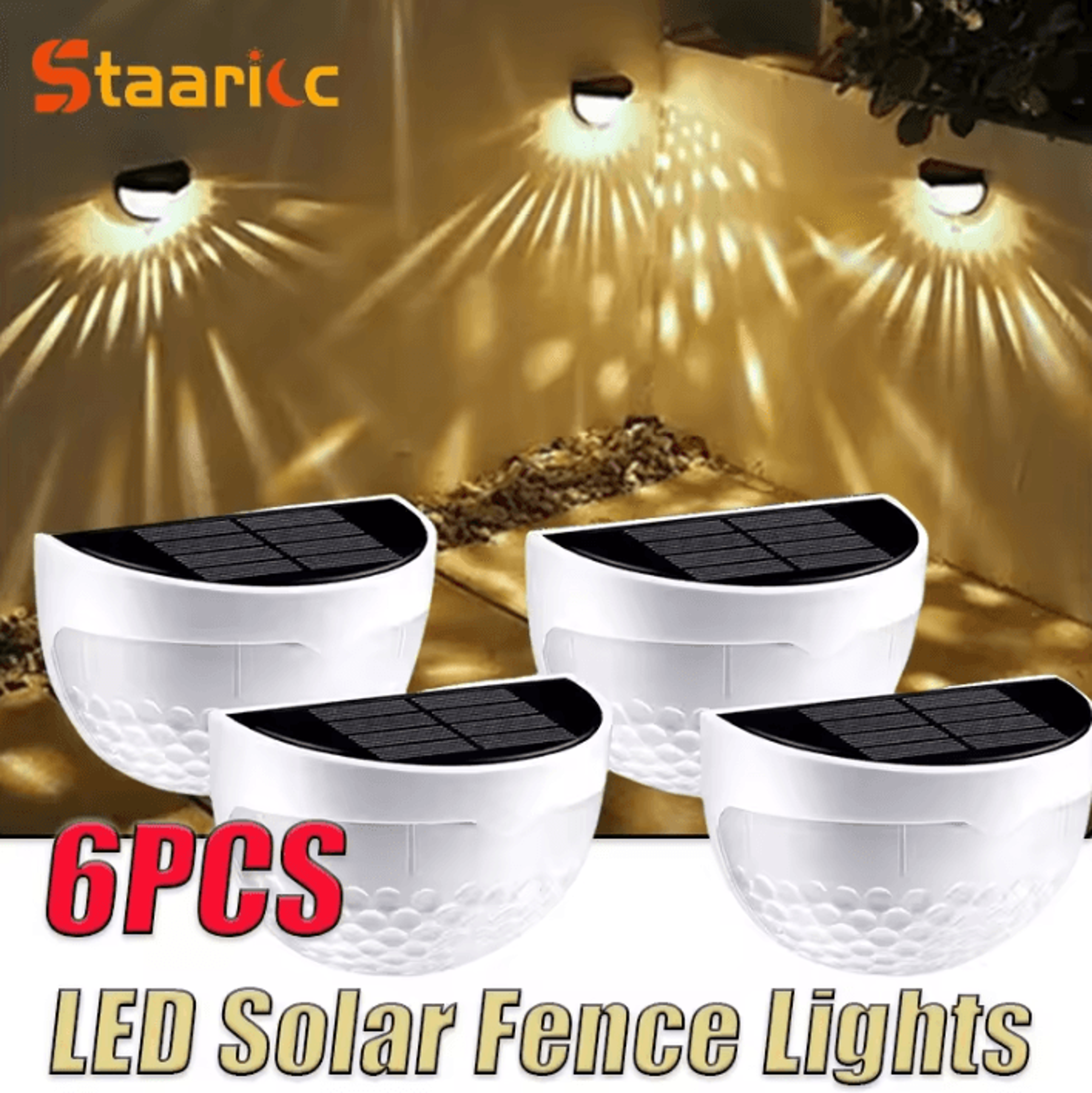 solar corrugated fence lights - ip65 waterproof outdoor wall lights