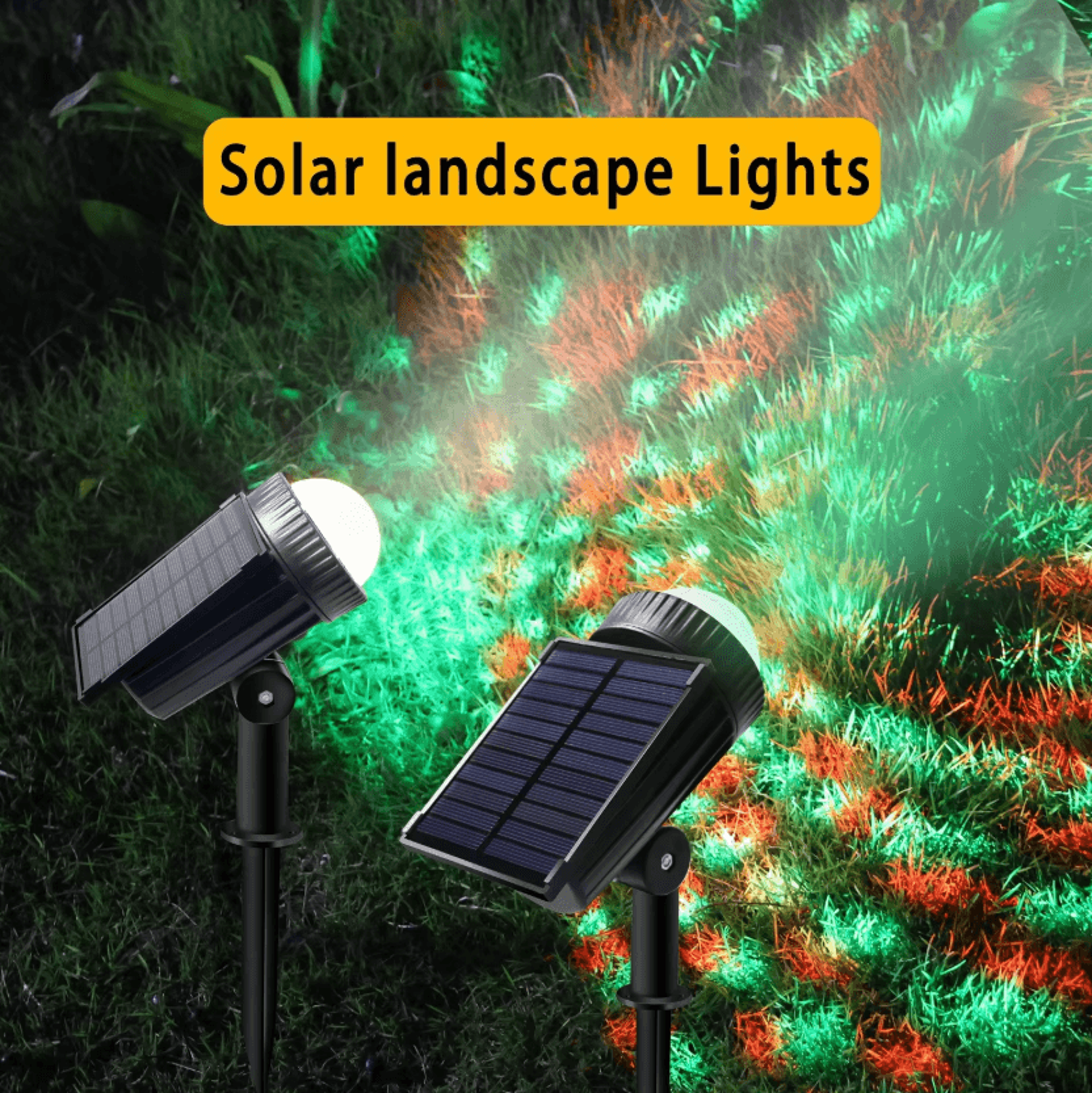 rgb solar lawn lights - 7 color waterproof garden projection lights