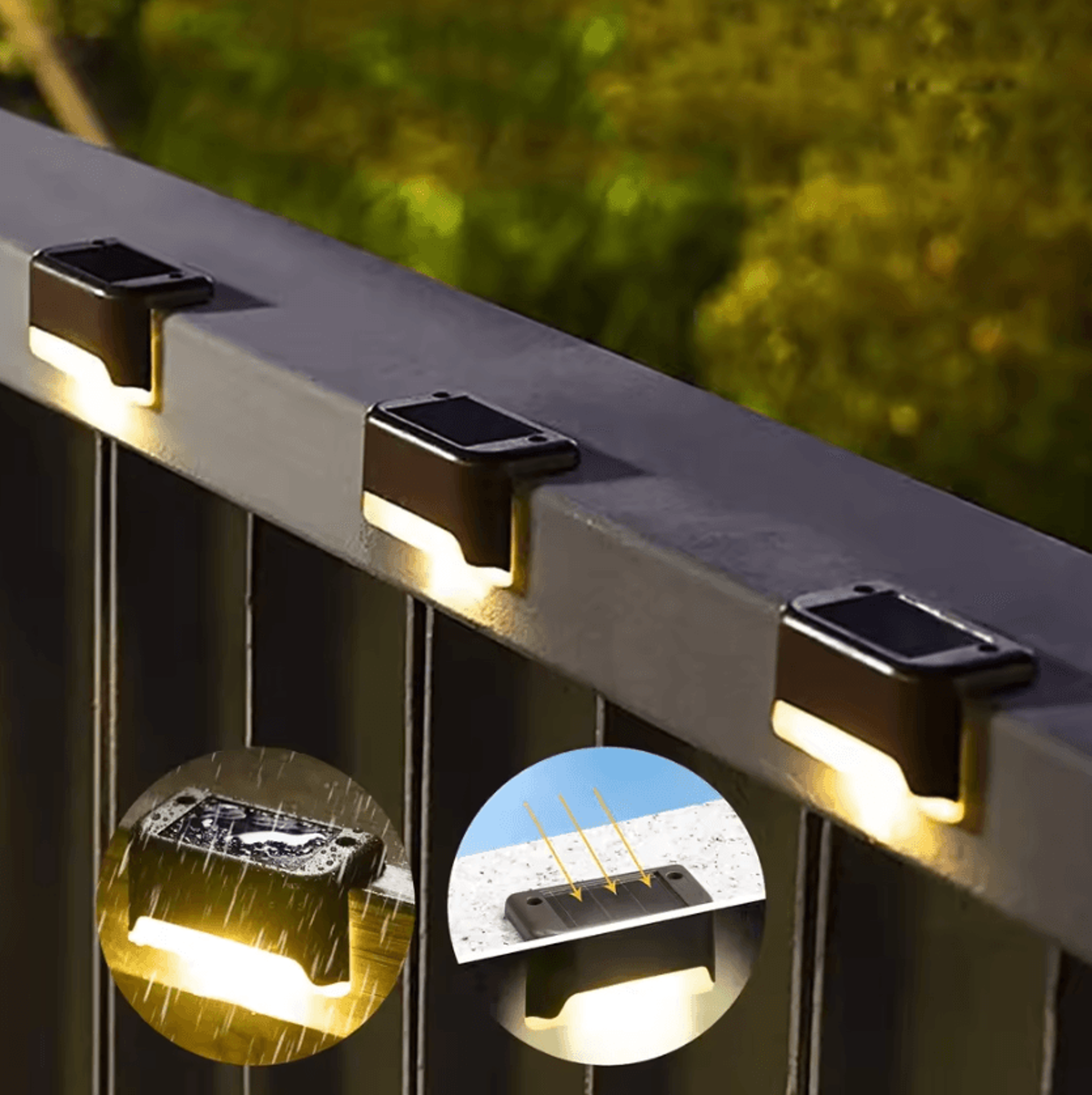 solar led step lights - waterproof deck and stair garden lamps