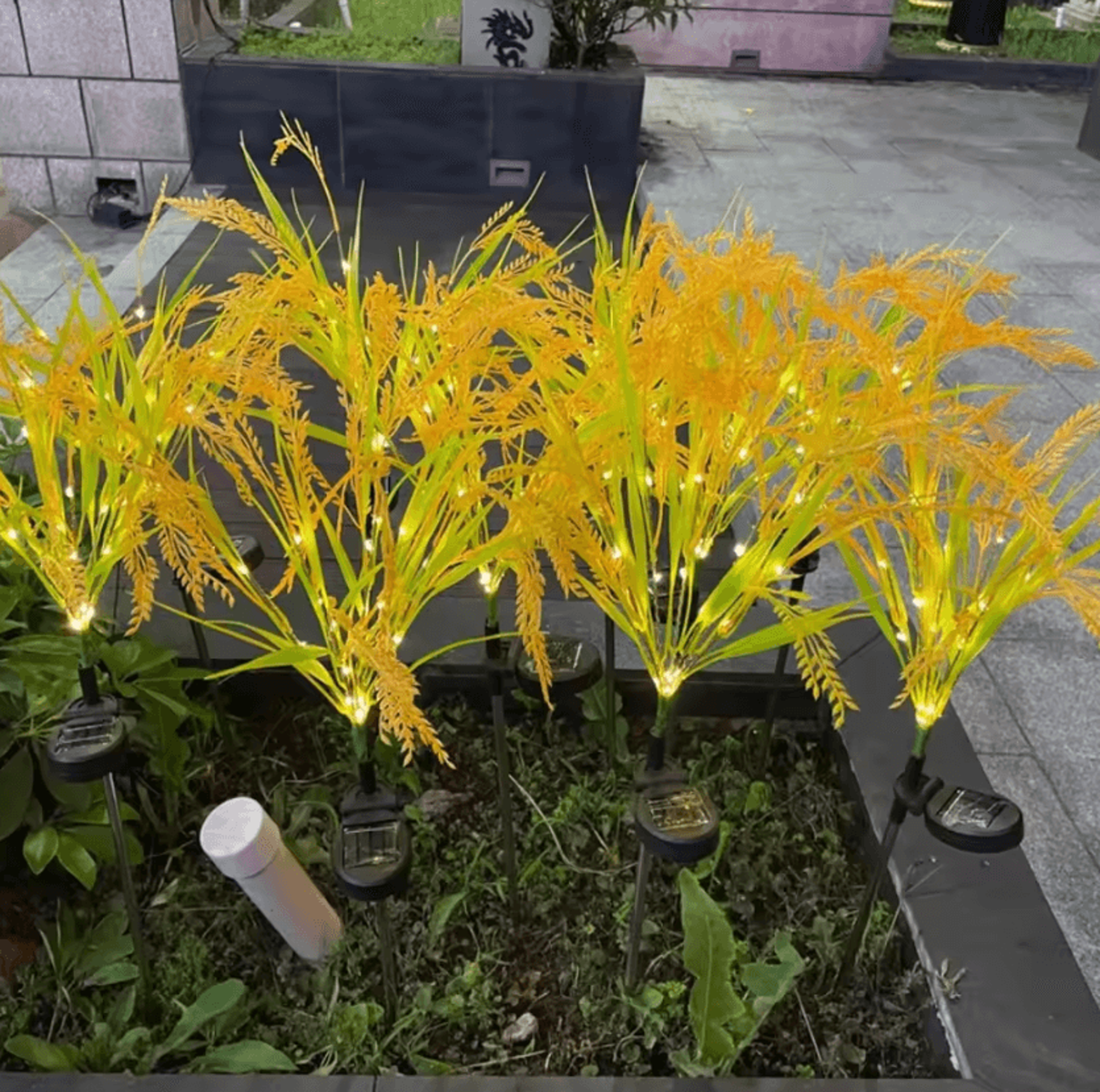 7-head solar wheat ear garden lights outdoor ground stake lamp