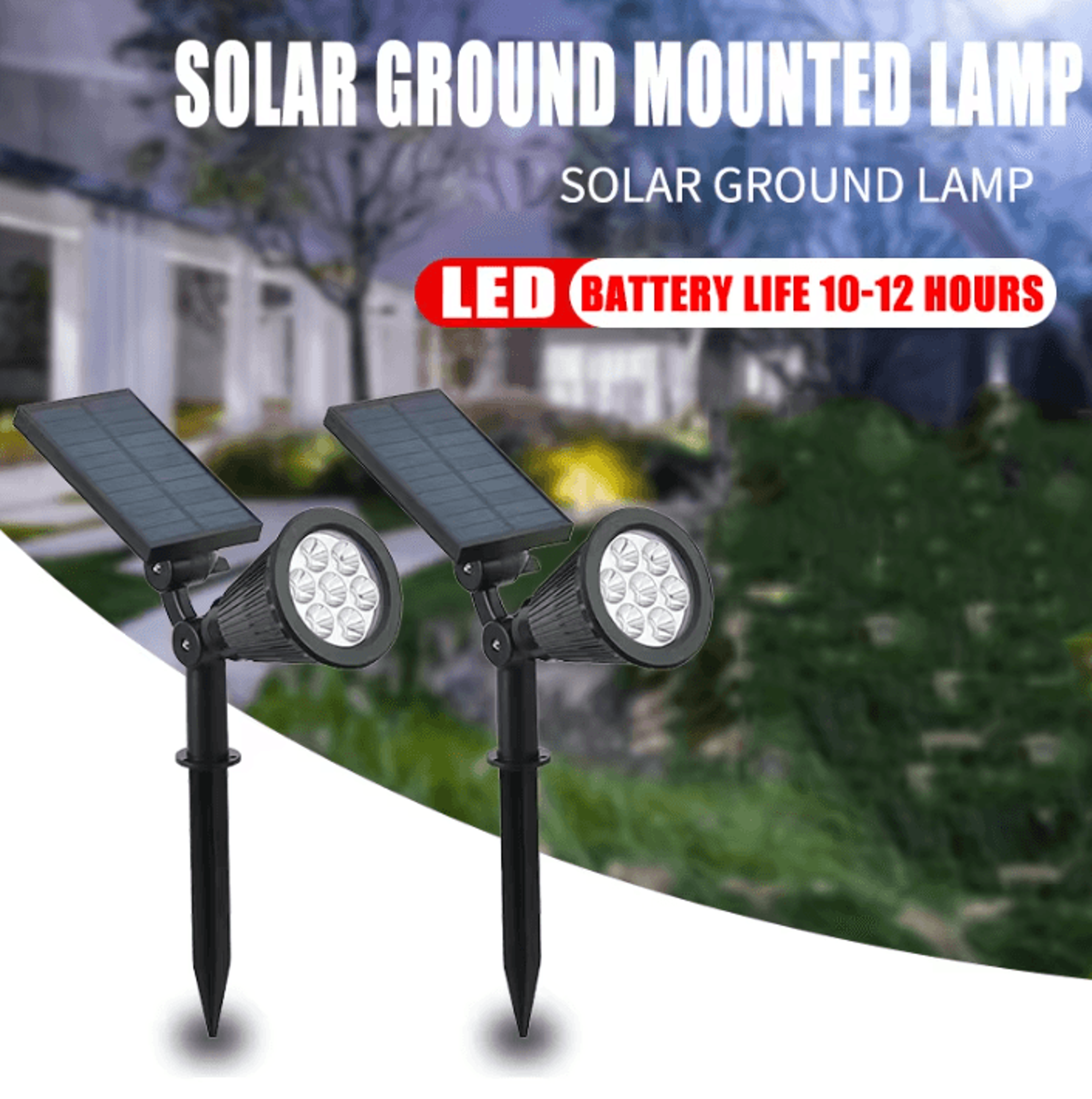 waterproof solar spotlight outdoor garden landscape tree light