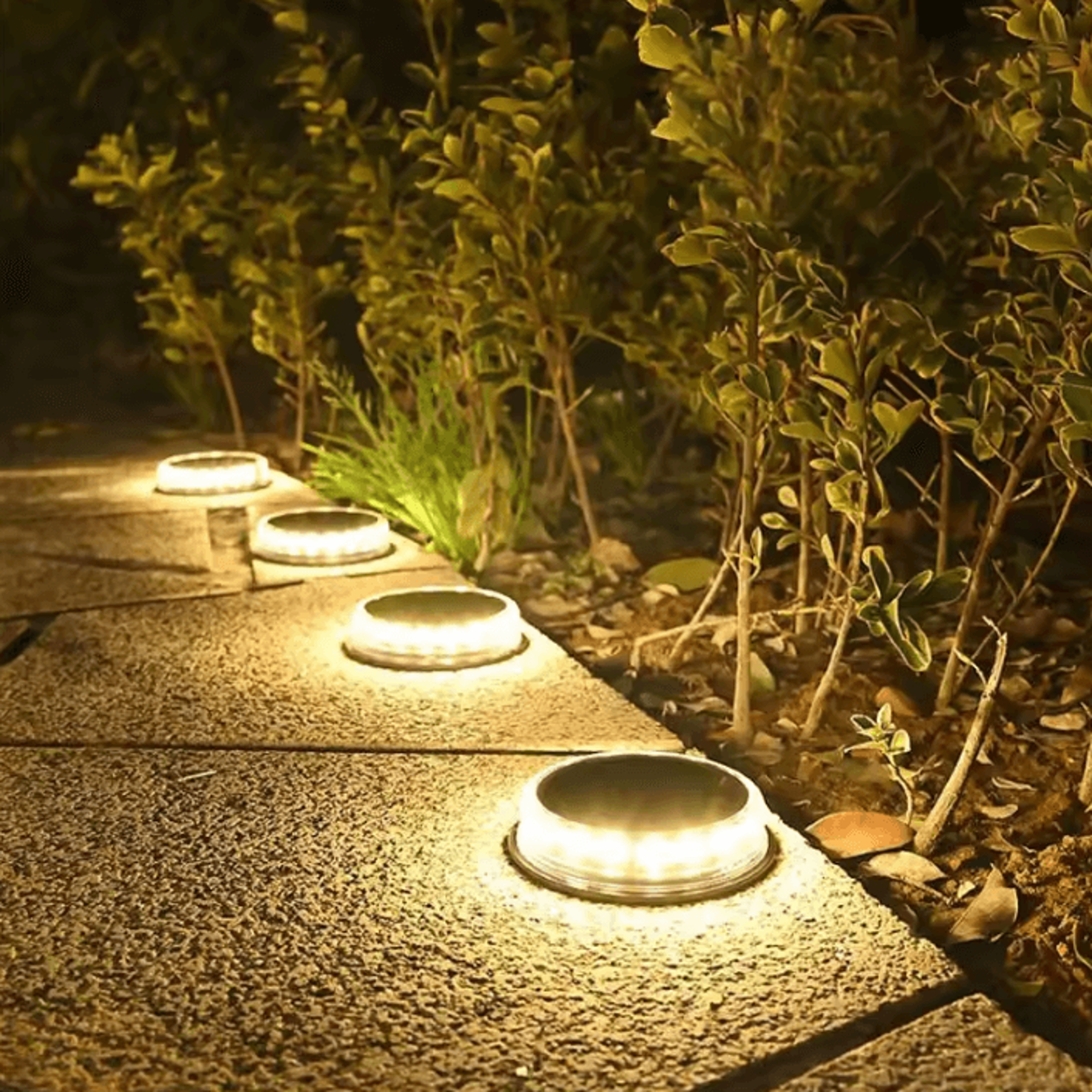 solar led disk lights outdoor ip65 waterproof ground landscape lights