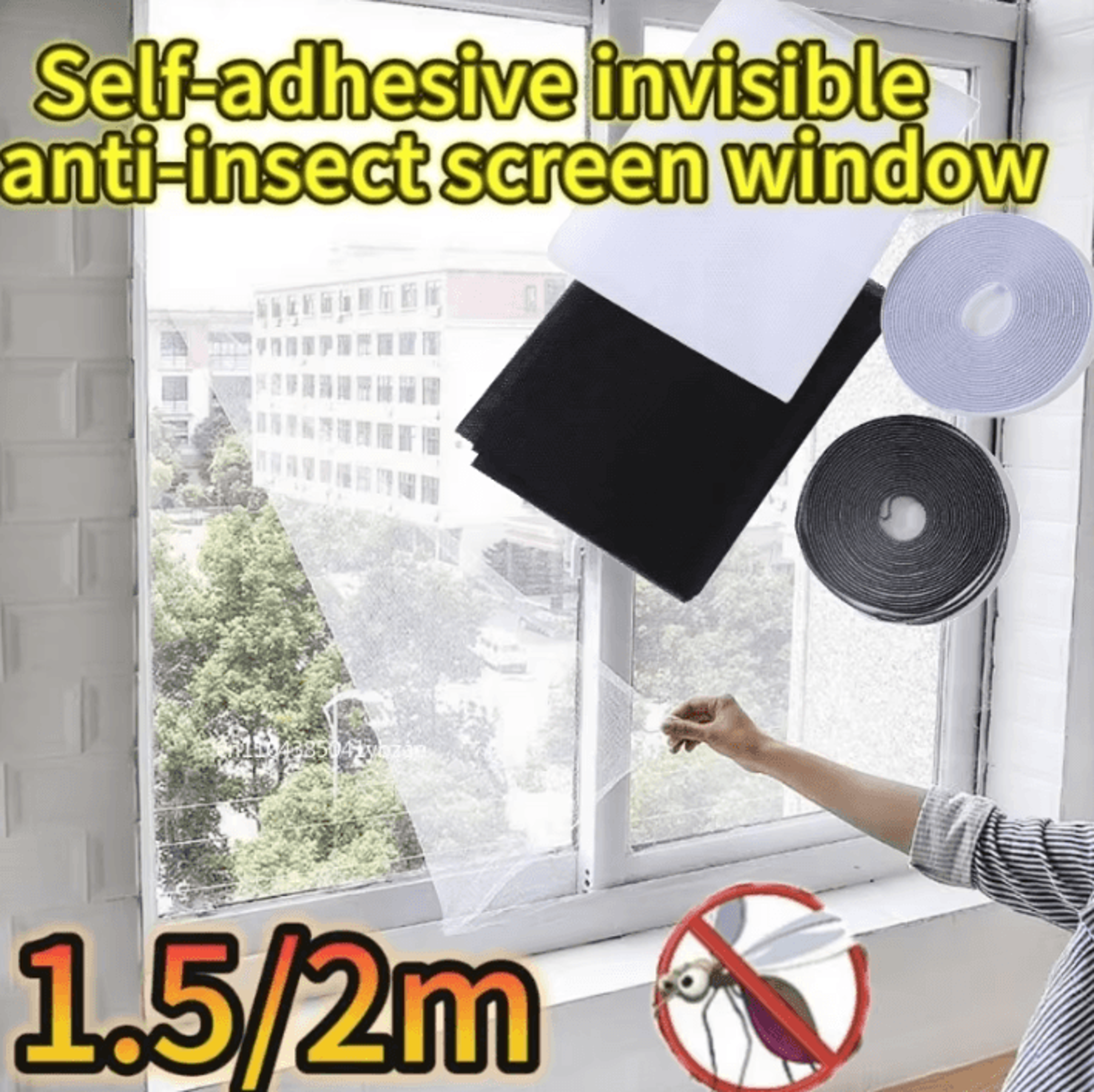 self-adhesive mosquito net window screen diy insect mesh