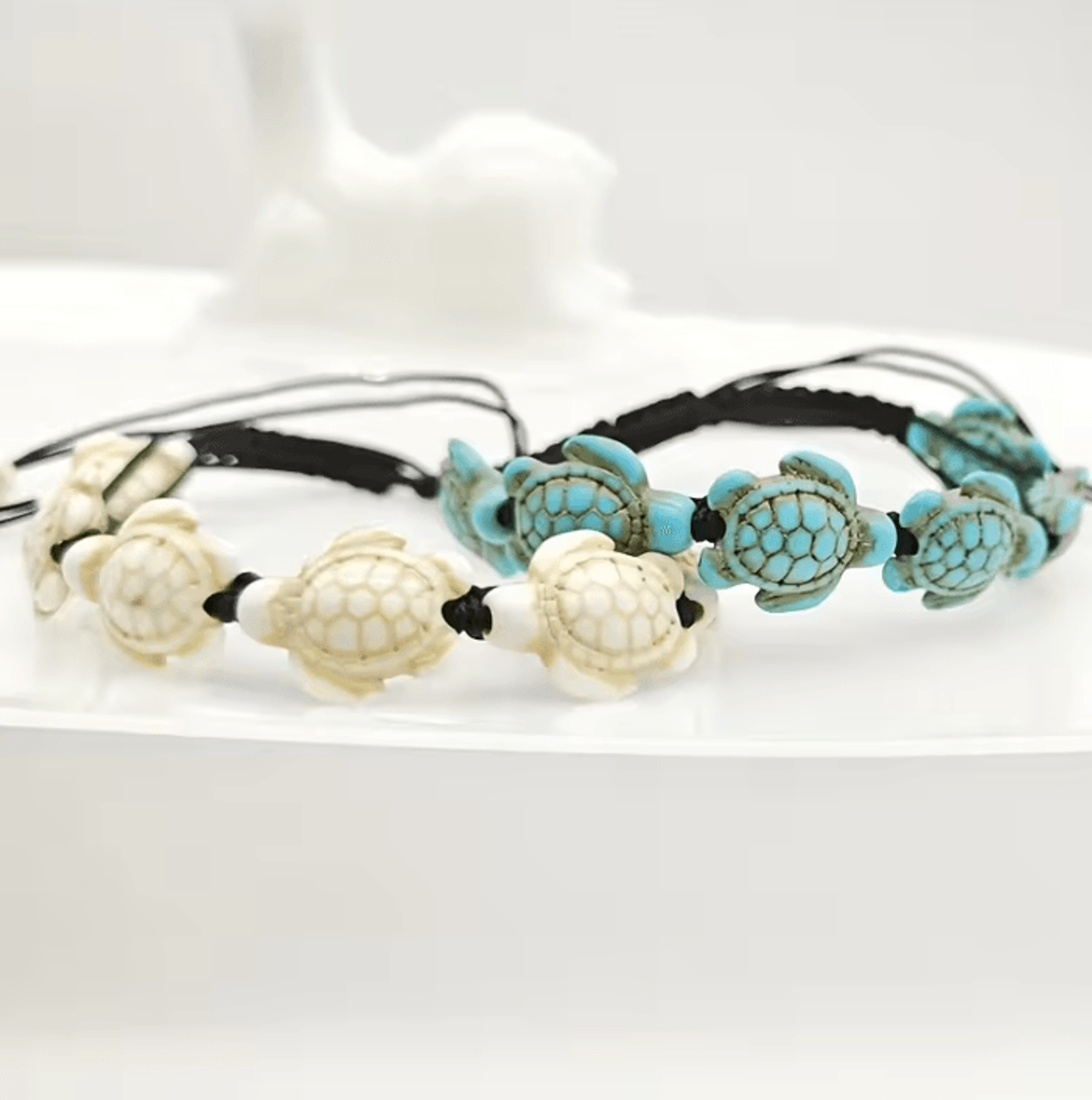 bohemian turquoise turtle adjustable woven bracelet