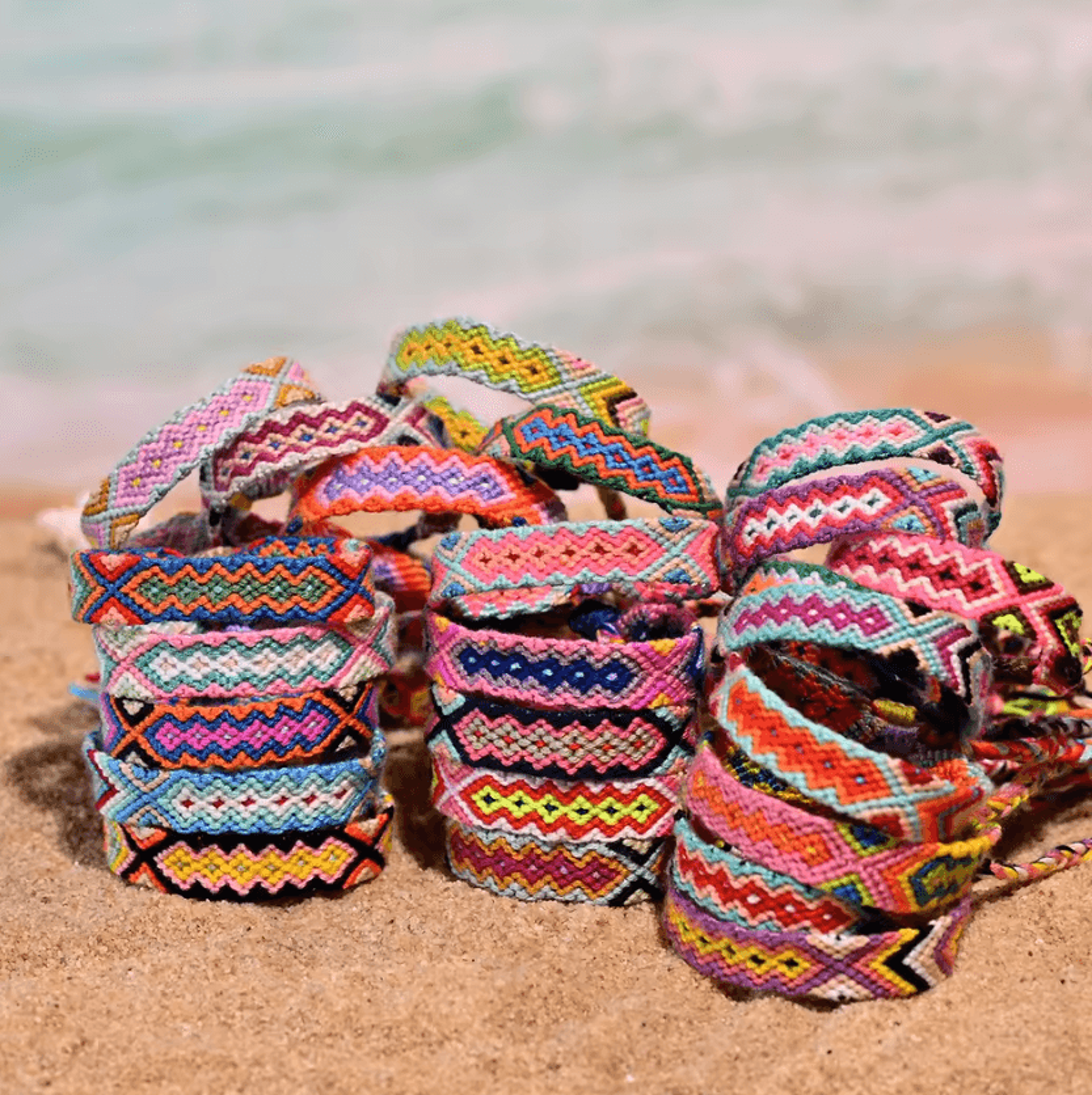 5-piece handmade bohemian friendship bracelet set for women