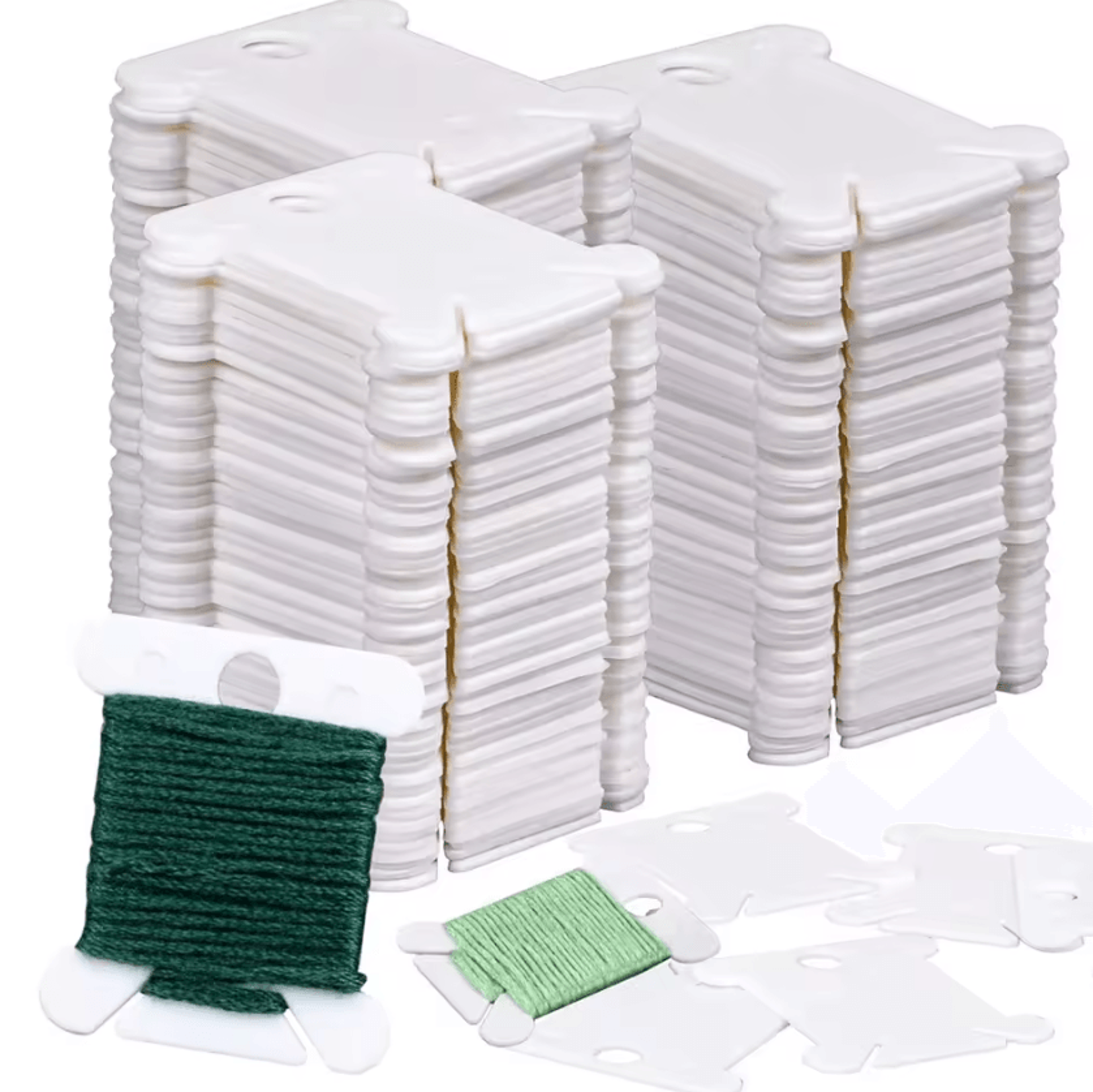 plastic embroidery floss bobbins and thread organizer for cross stitch