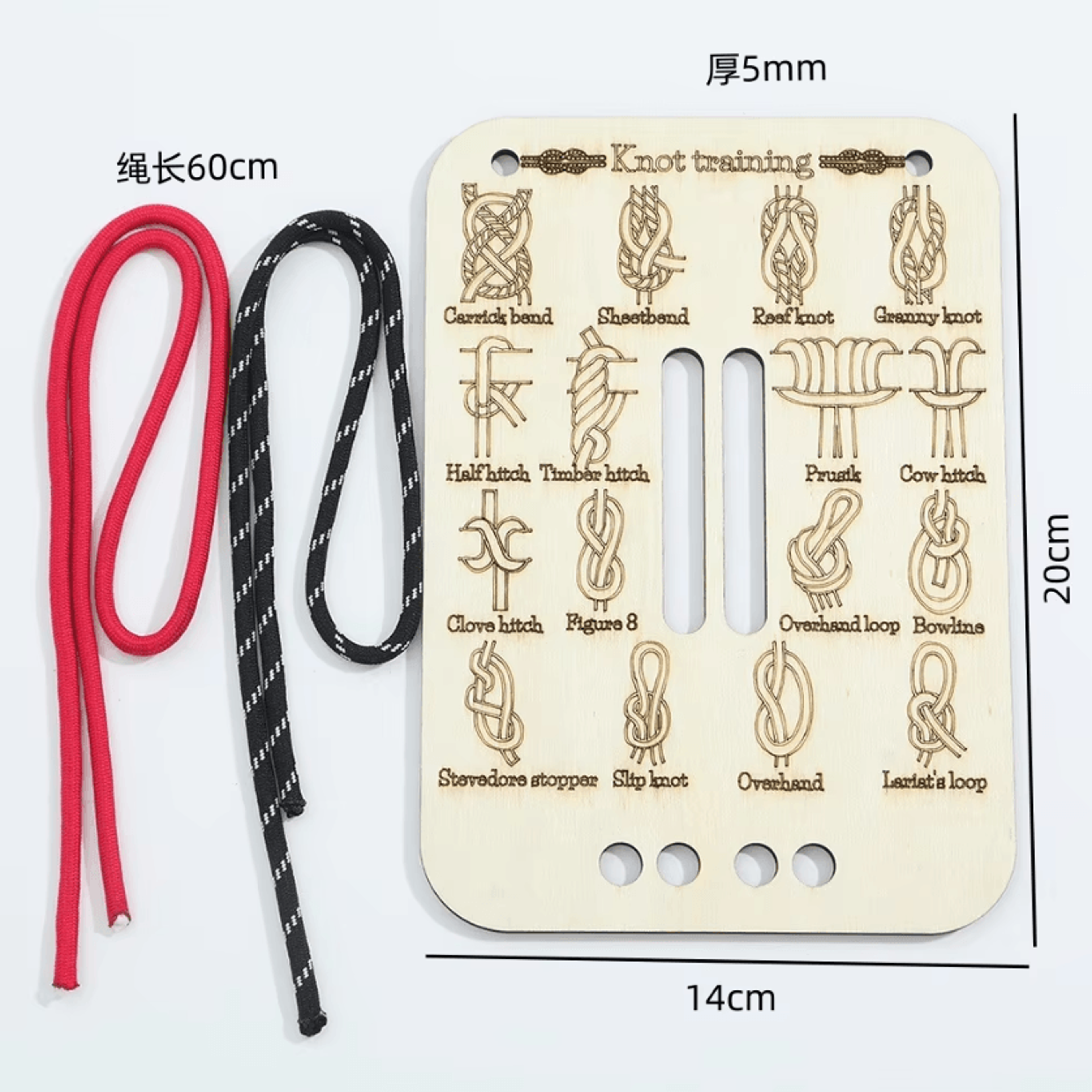 knot tying practice board with rope training kit for adults