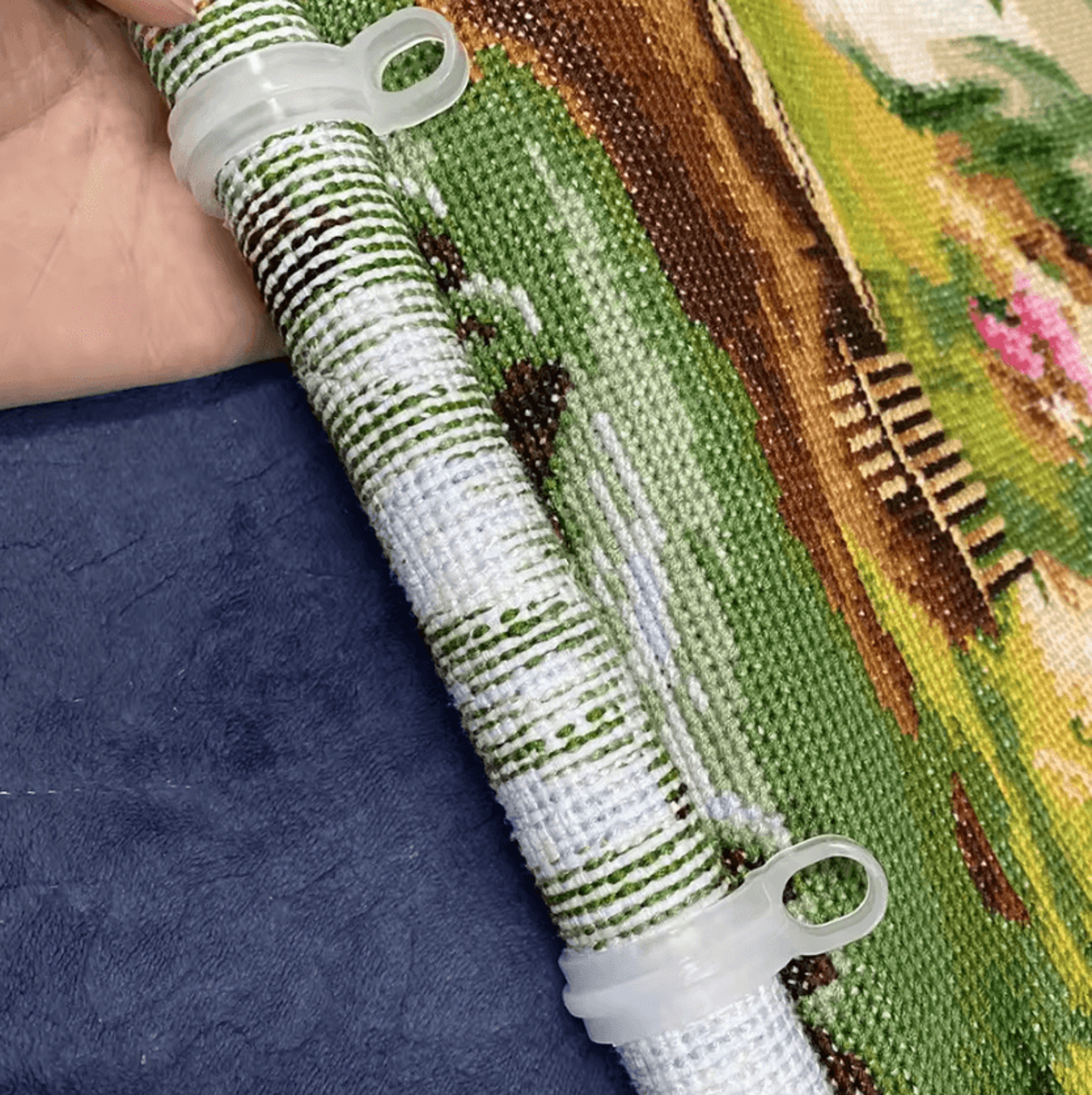 5-piece embroidery fabric roll clamps for cross stitch and needlework