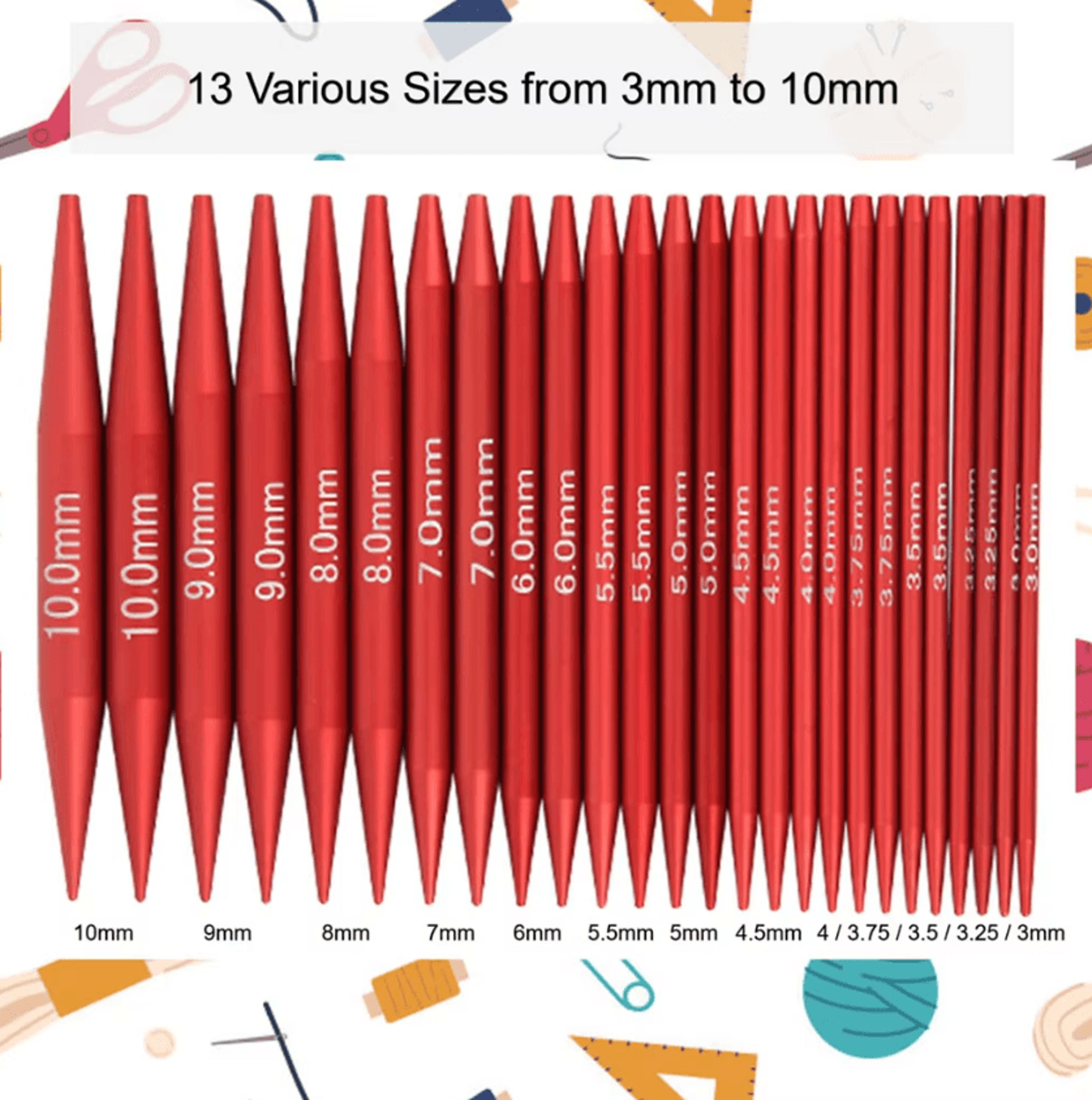 26-piece interchangeable circular knitting needle set with multiple sizes