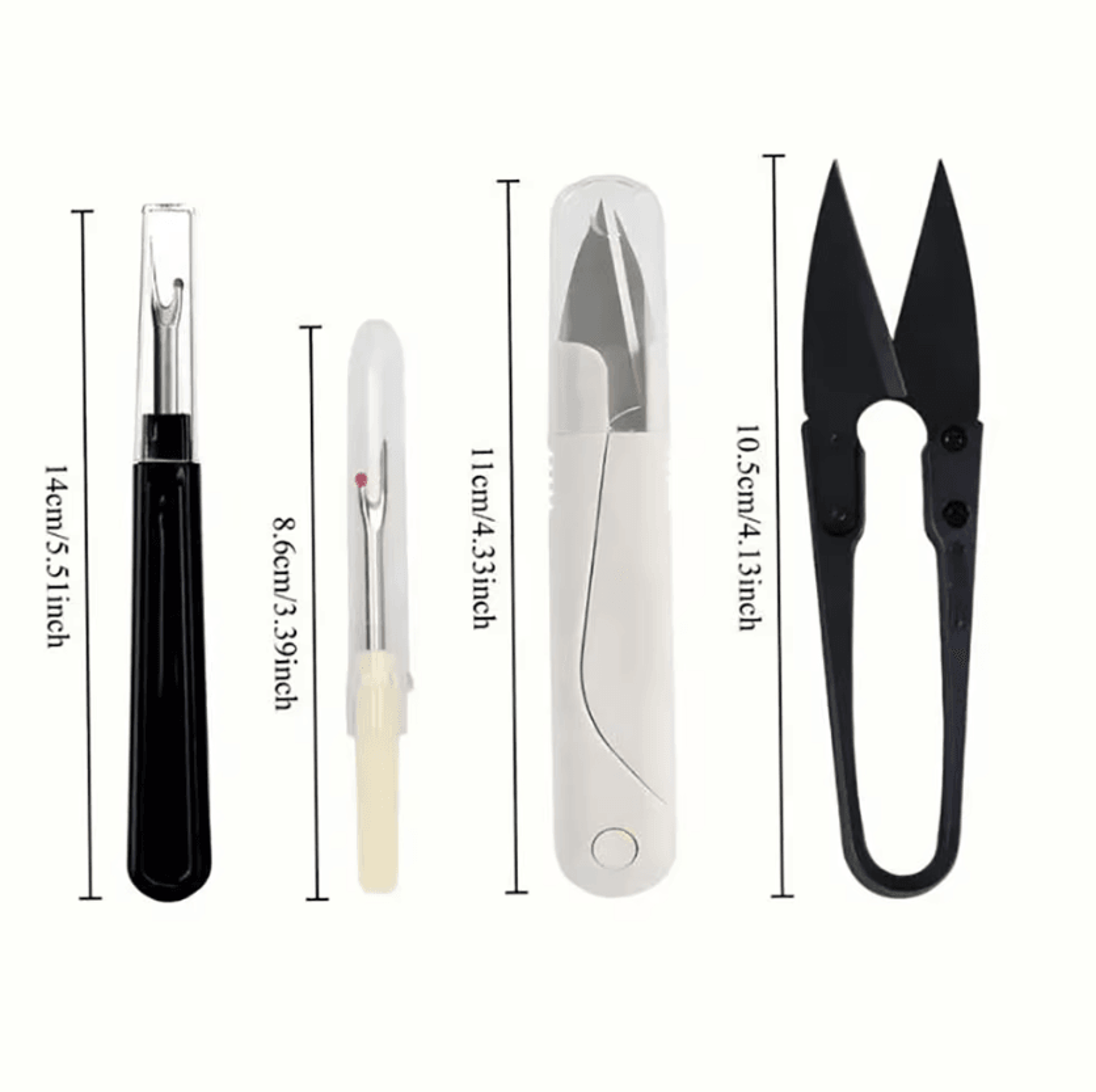 4-piece seam ripper and thread cutter sewing tool kit