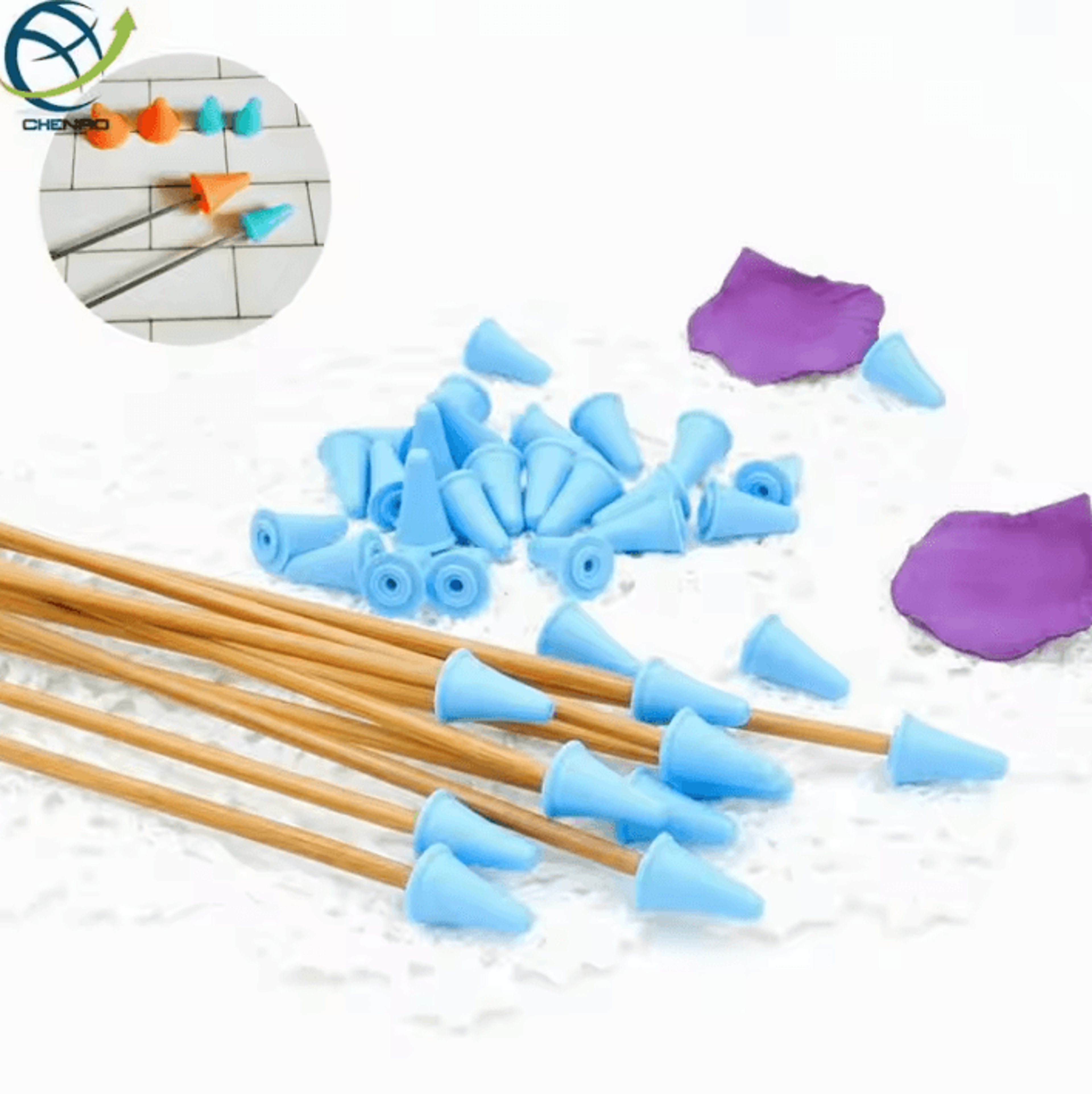 20-piece knitting needle point protectors - small and large tip stoppers