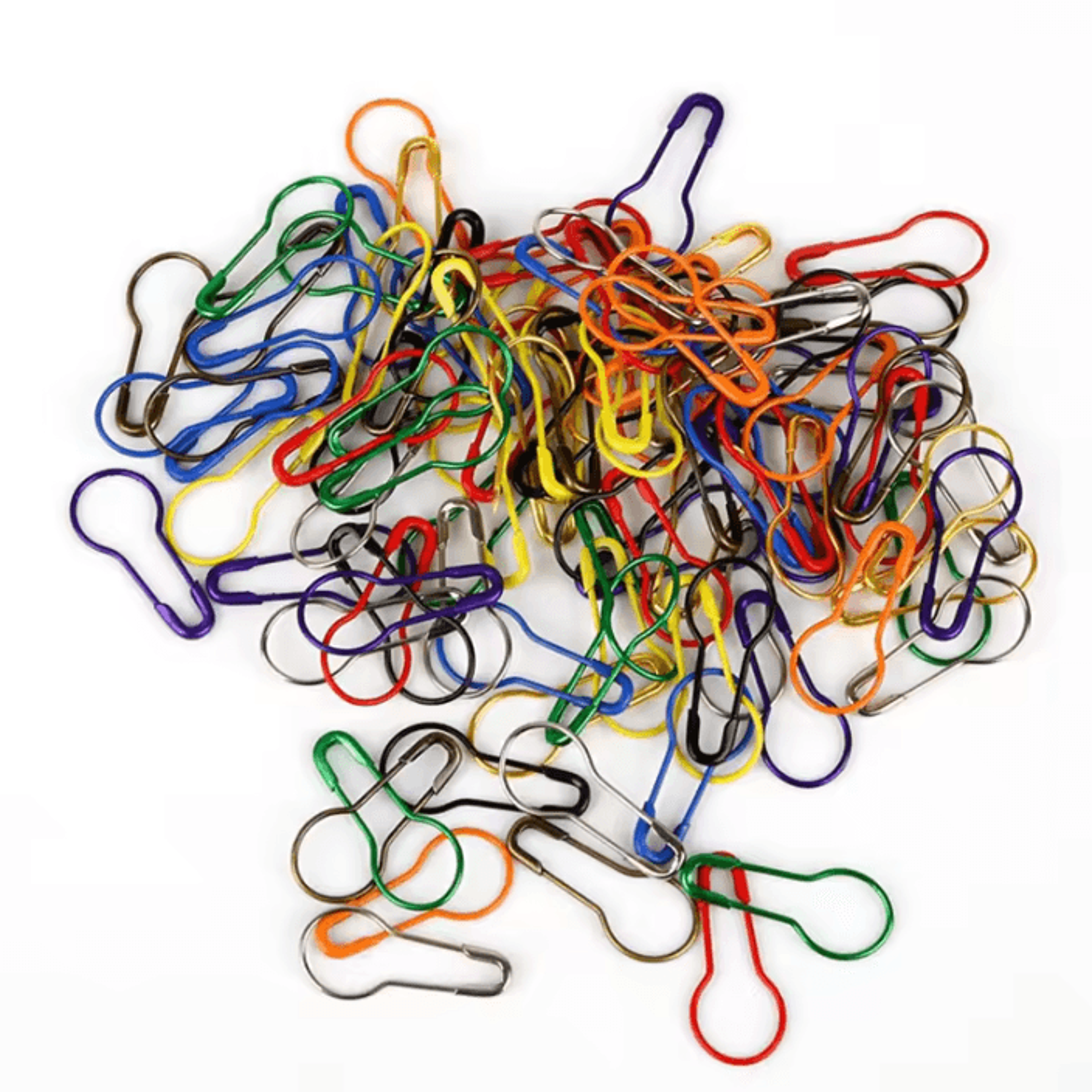 colorful locking stitch markers - safety pin clips for knitting and crochet