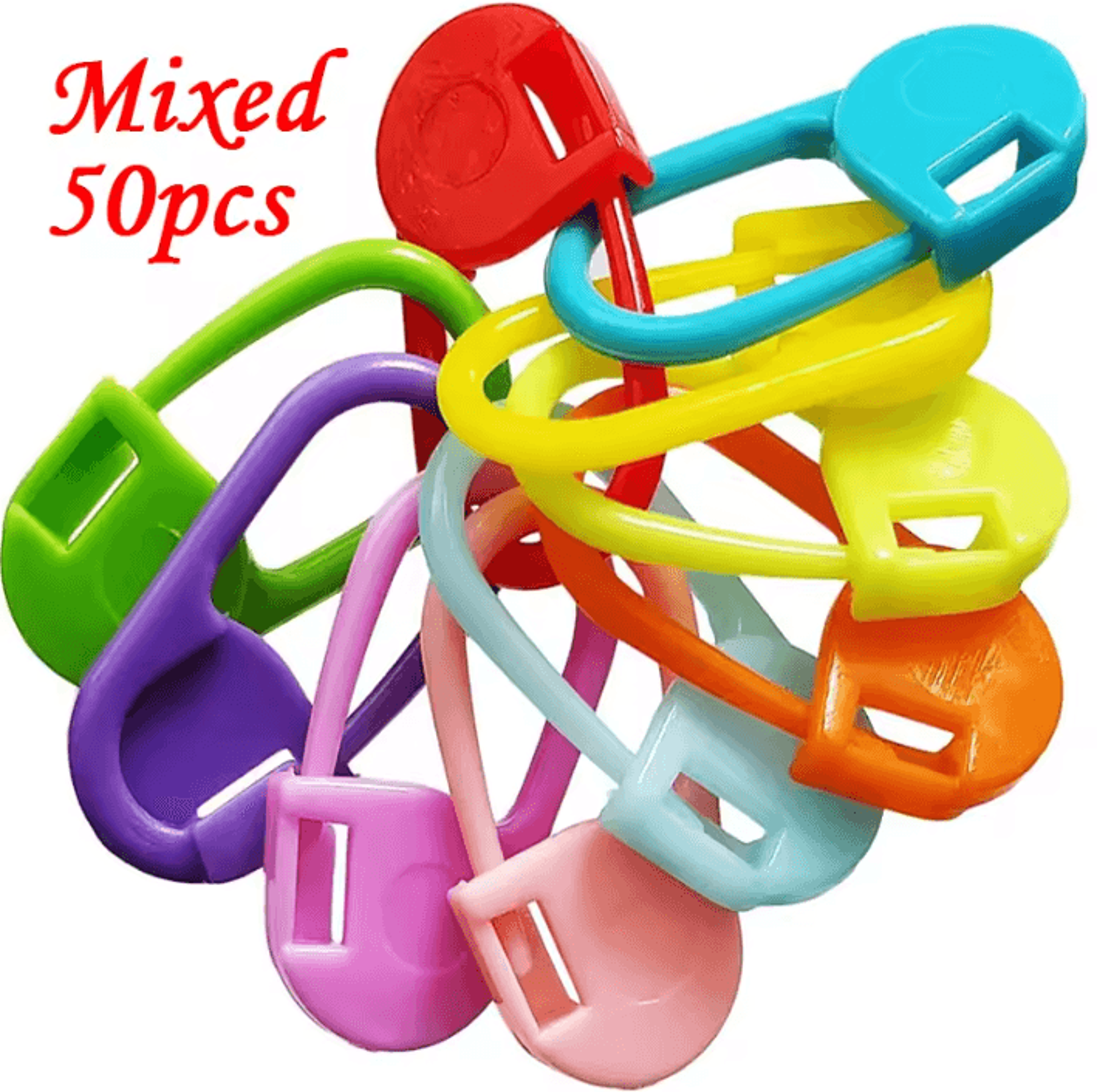 50-piece locking stitch marker set - knitting and crochet marker clips