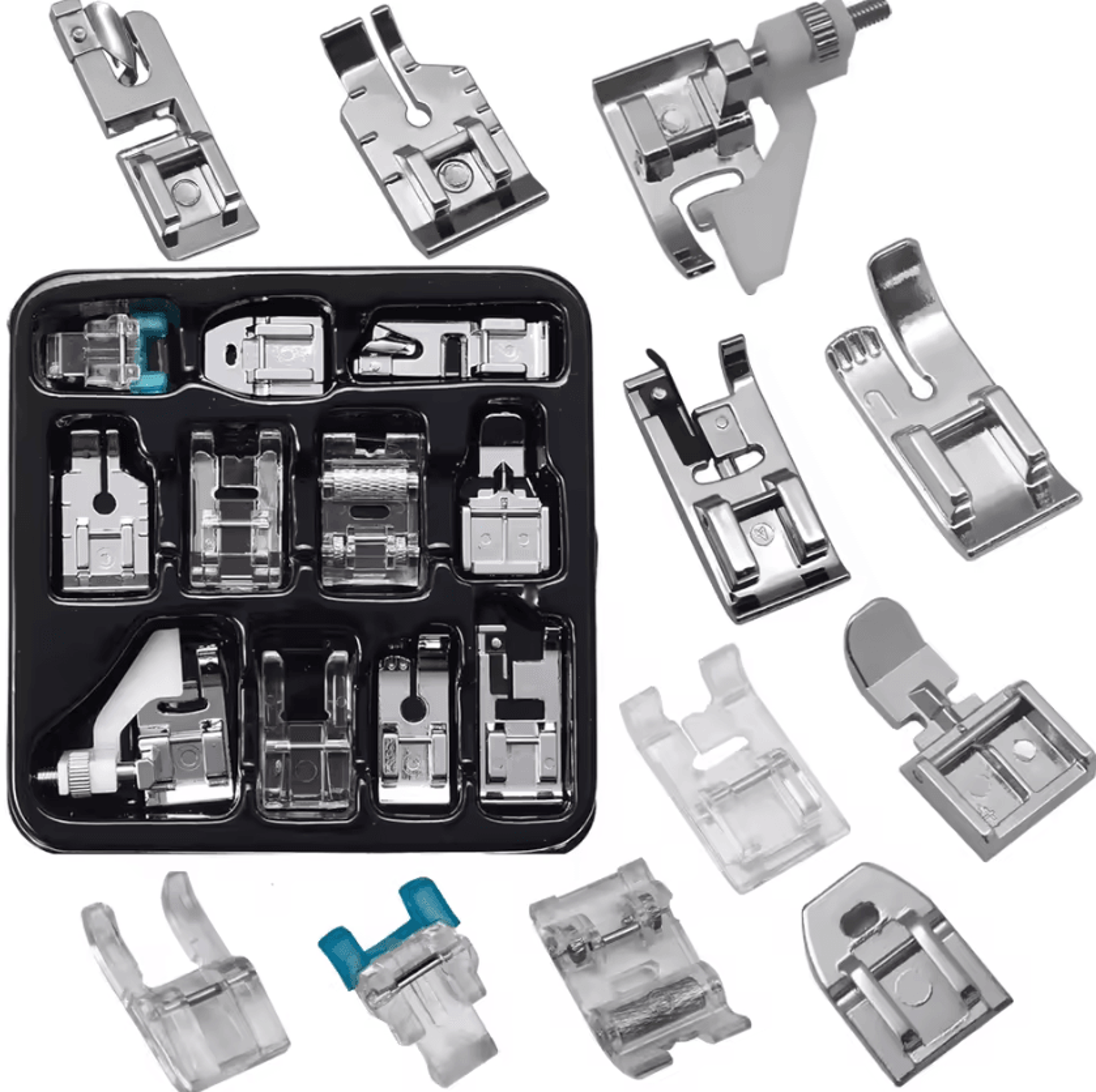 11-piece sewing machine presser foot kit - low shank feet for singer brother janome