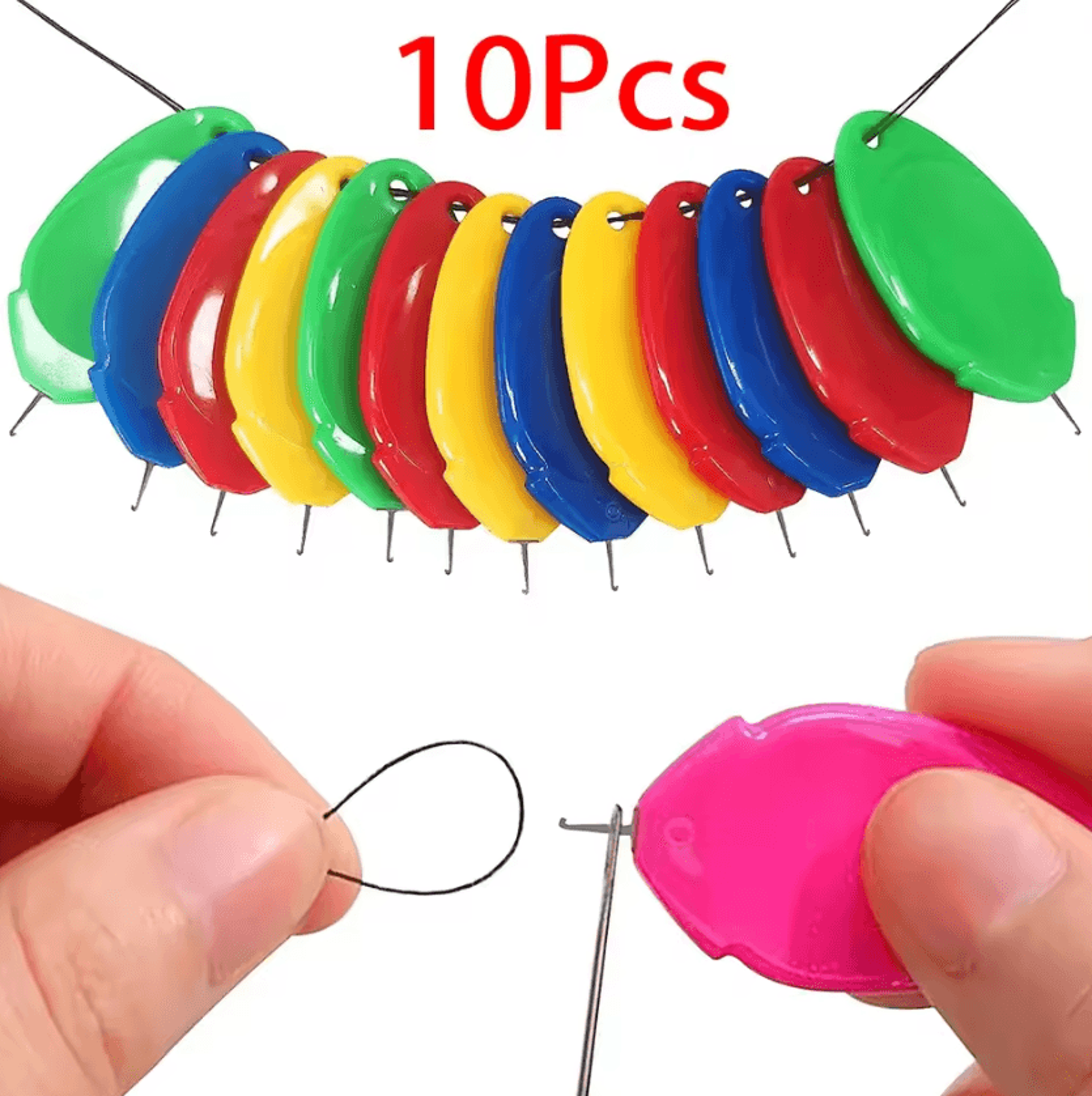 10-piece automatic needle threader set - easy hand and machine sewing tool