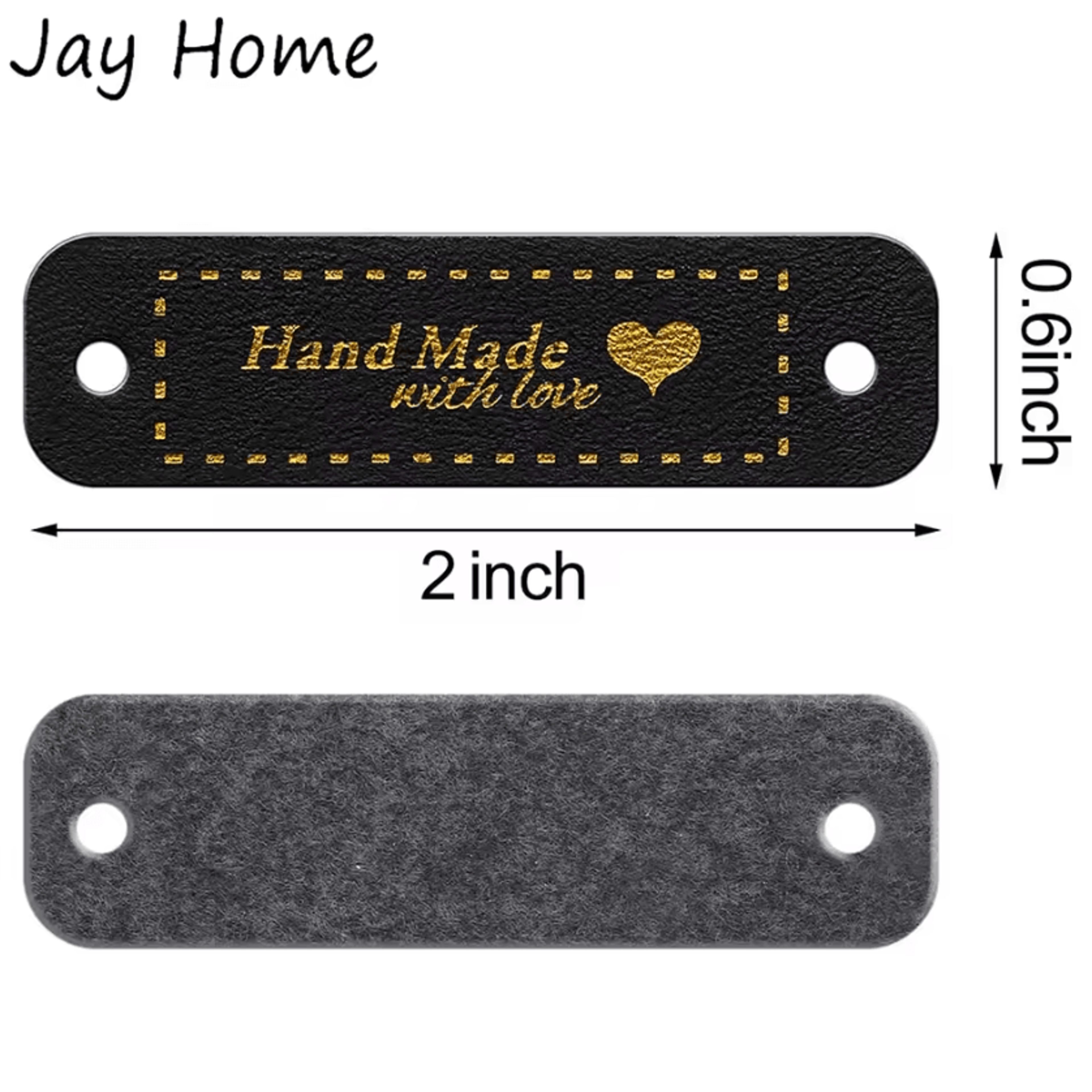 30pcs handmade with love pu leather tags - sew on labels for crochet and diy crafts