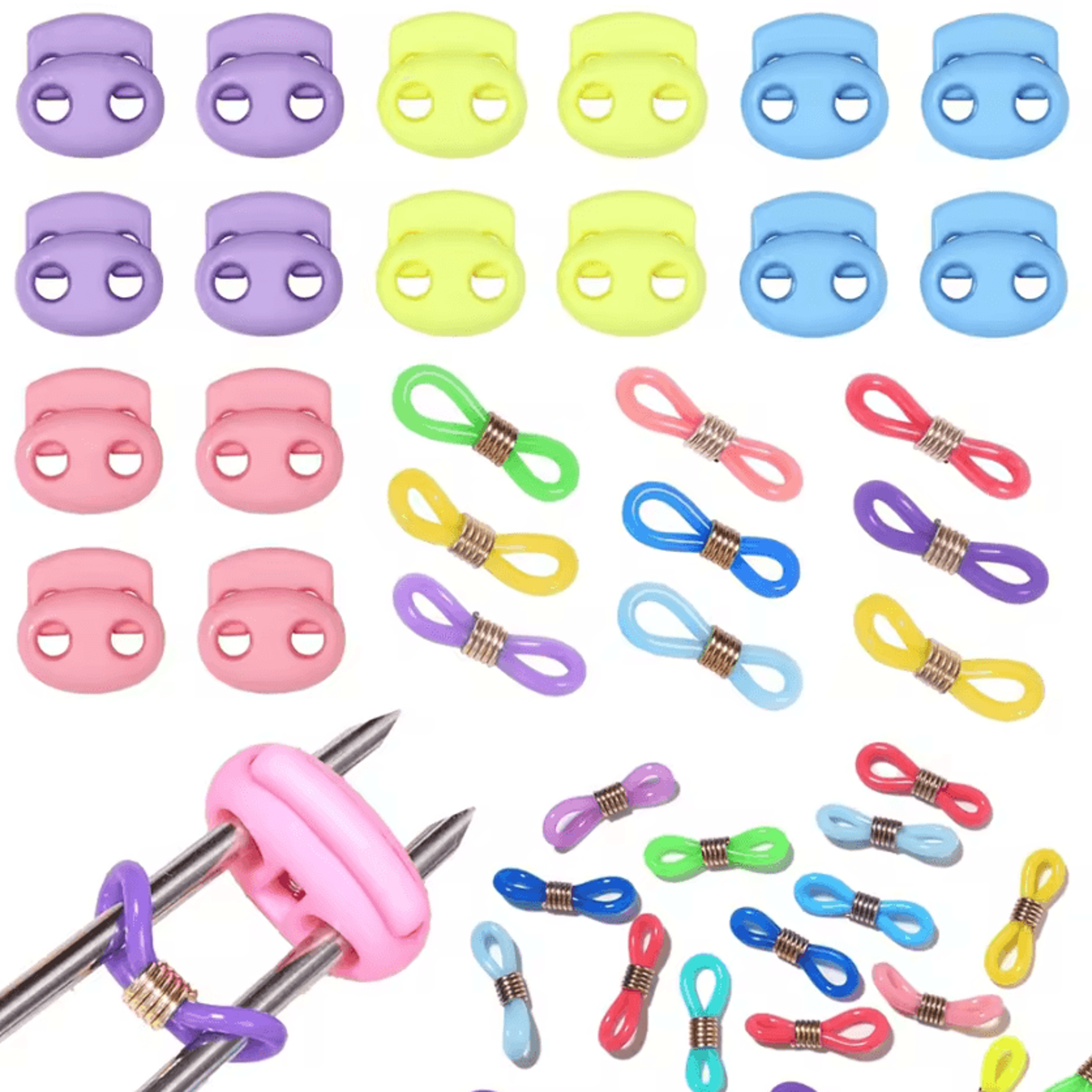 32pcs silicone knitting needle stoppers - stitch stoppers and needle point protectors