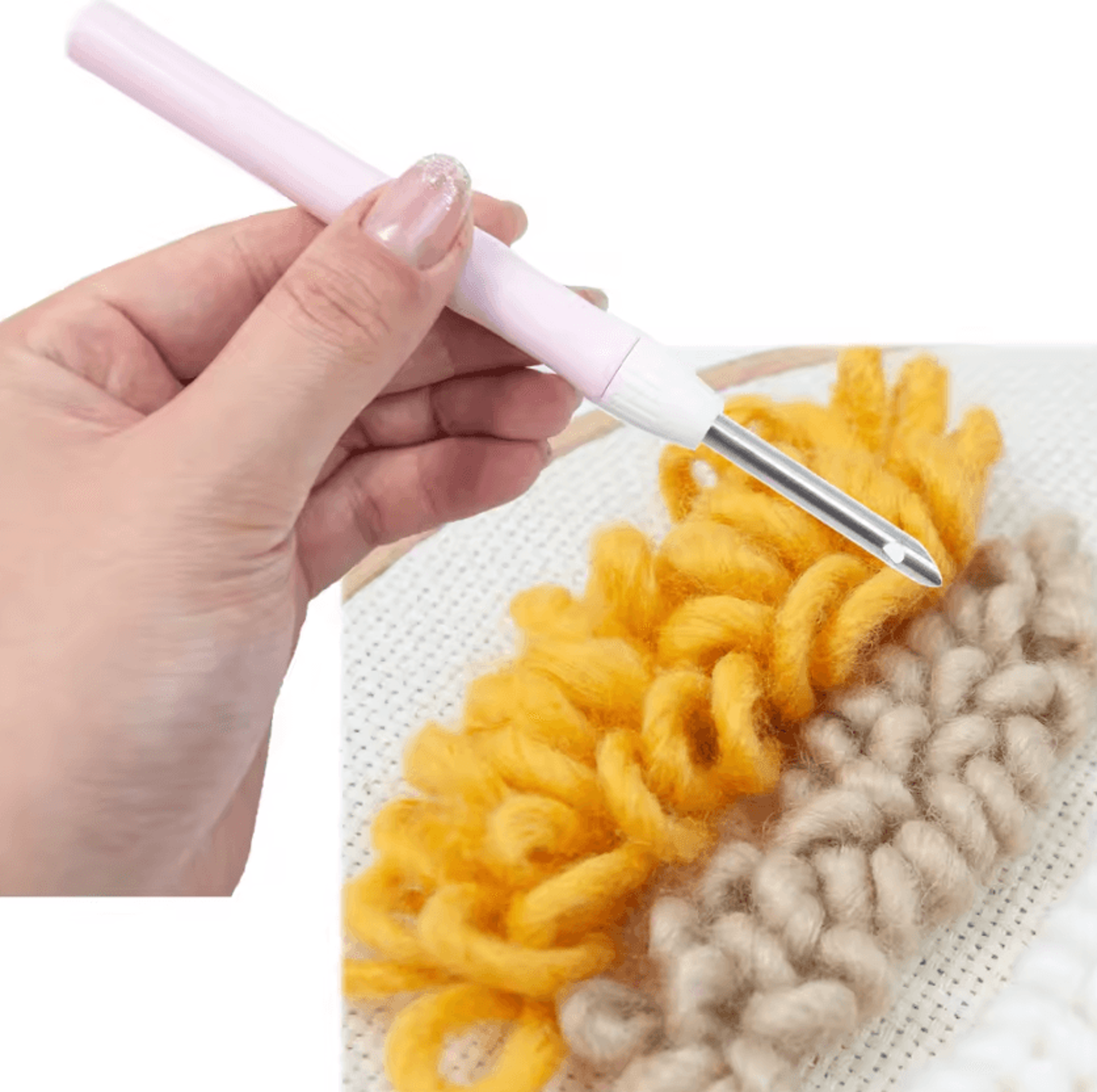 punch needle embroidery kit - magic embroidery pen for diy rug and textile crafts