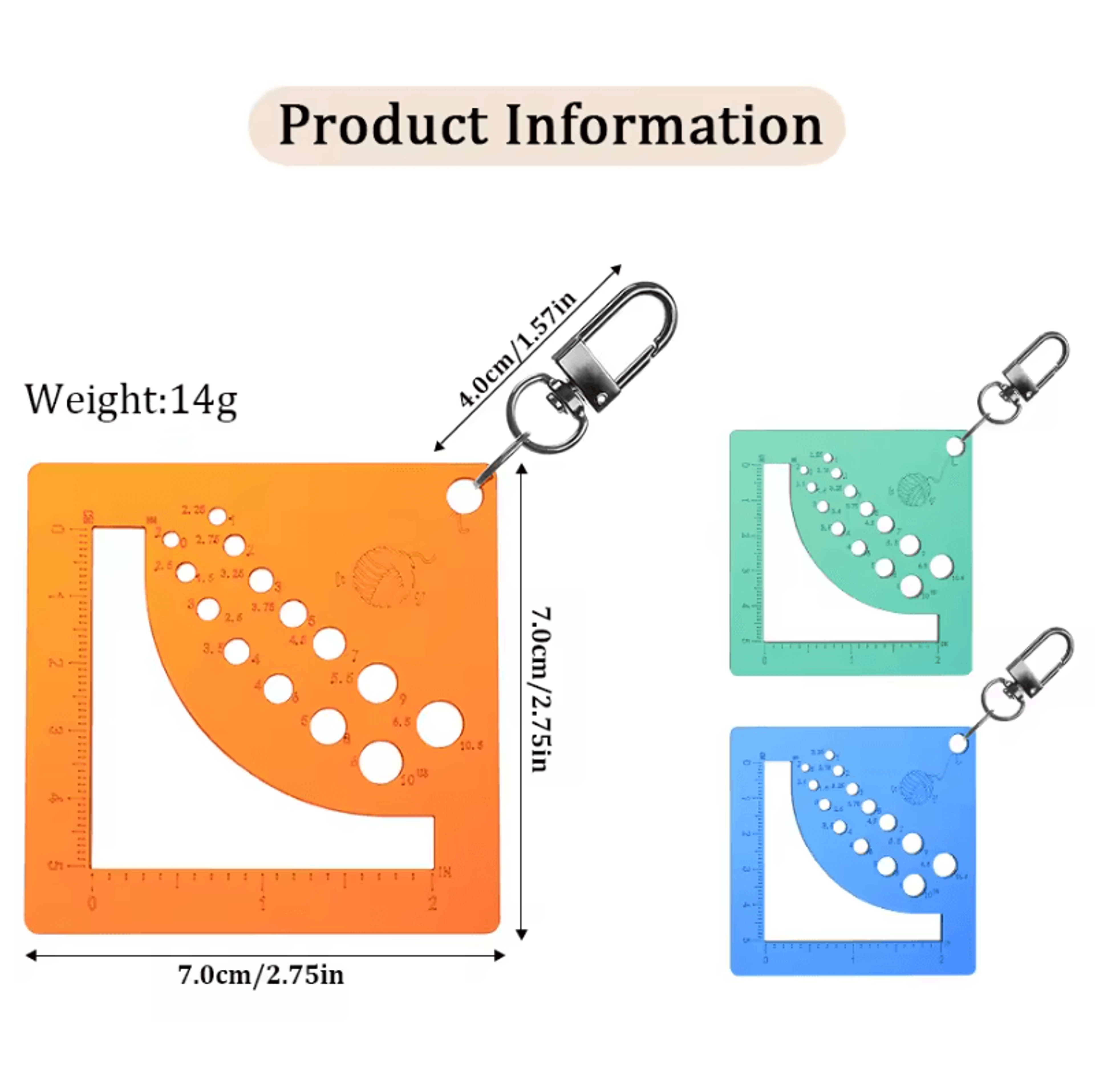 knitting gauge ruler and stitch calculator - multifunction knitting measuring tool
