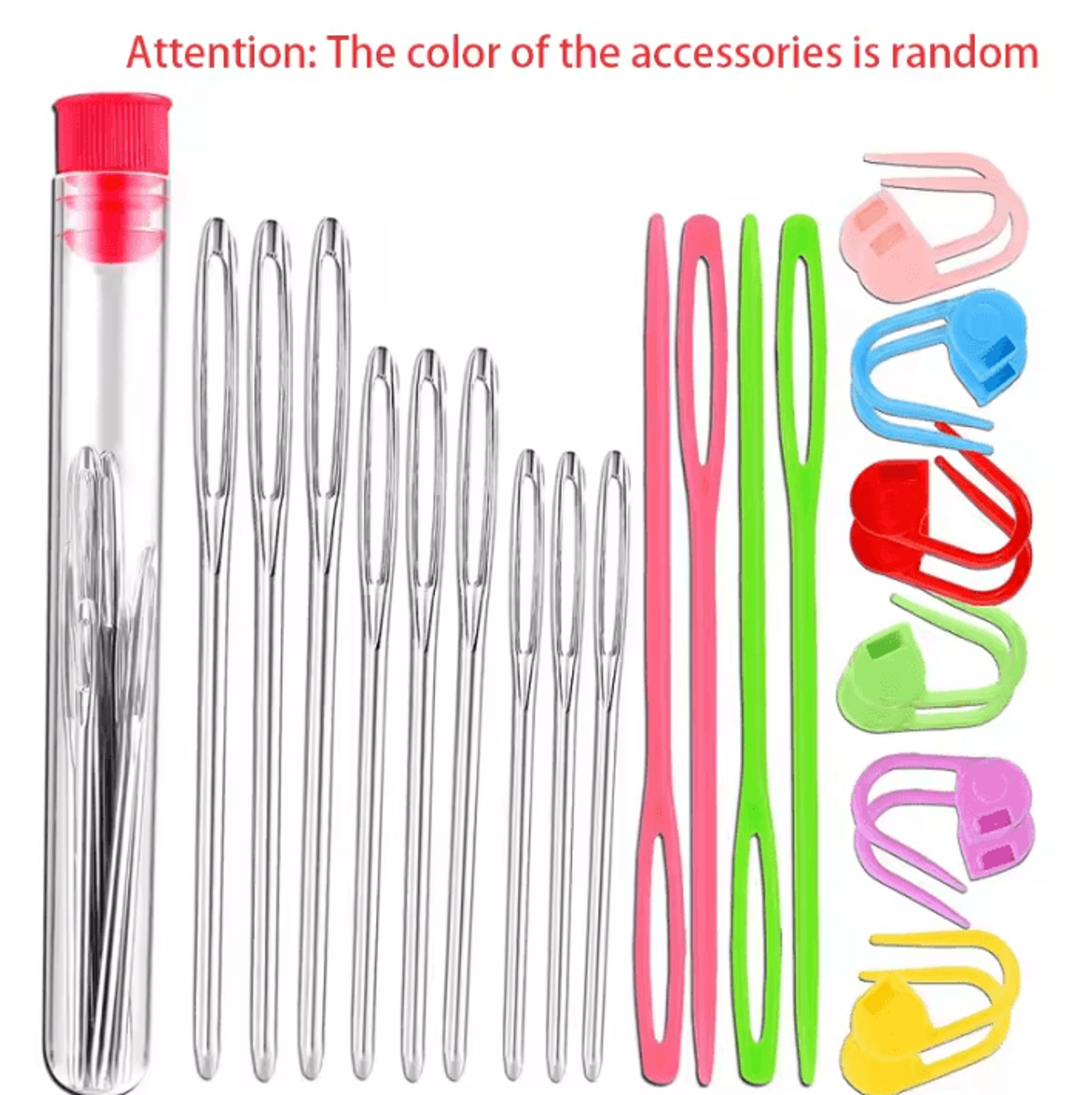 26pcs sewing and knitting tool kit - yarn needles, weaving needles and stitch markers